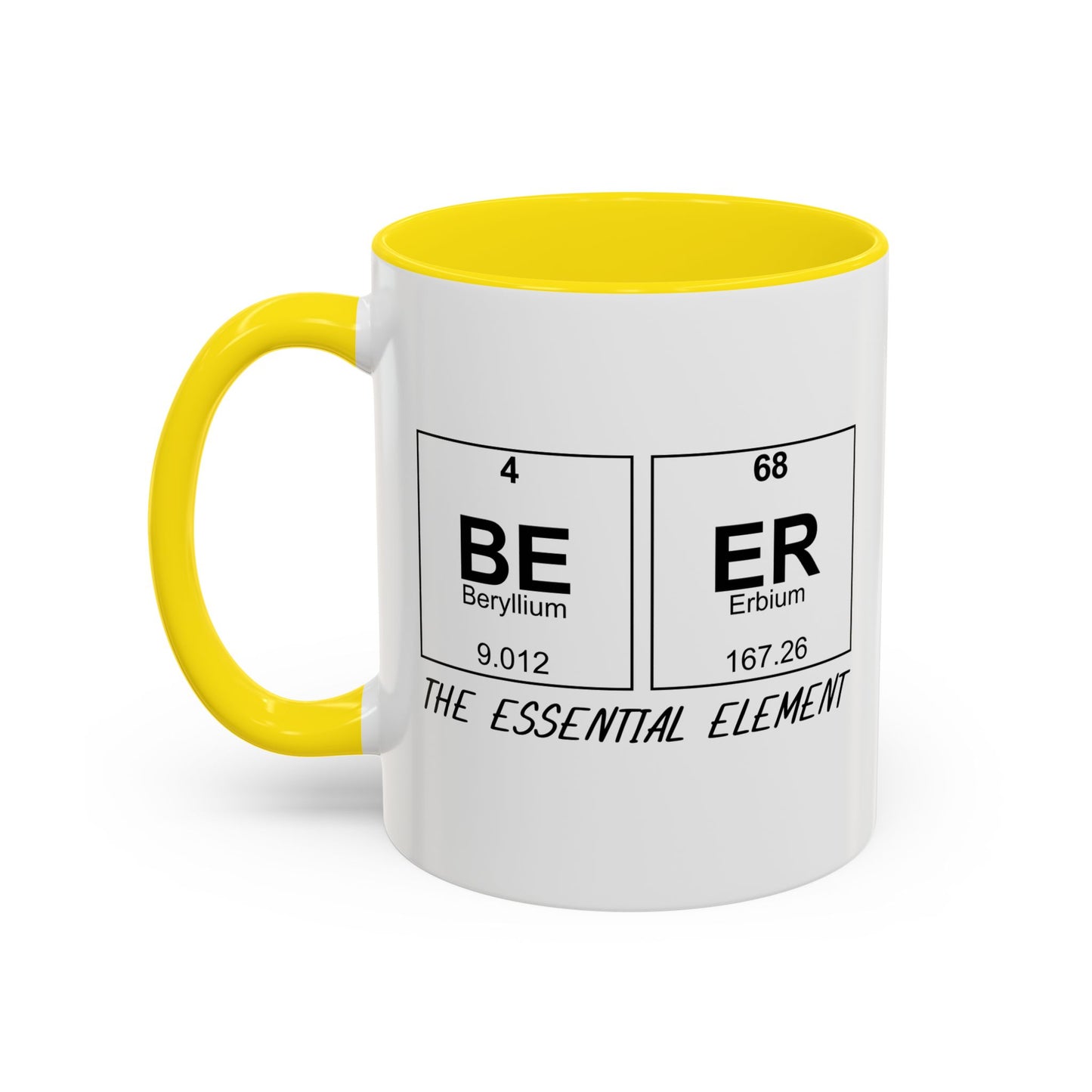 BEER THE ESSENTIAL ELEMENT Accent BiColor Funny Sarcastic Mug