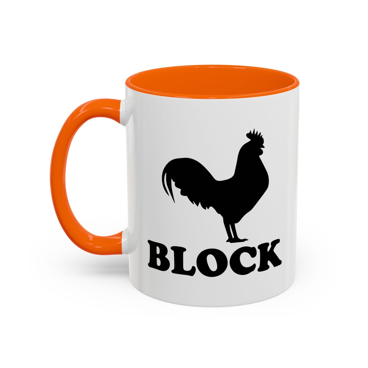 COCK BLOCK Accent BiColor Funny Sarcastic Mug