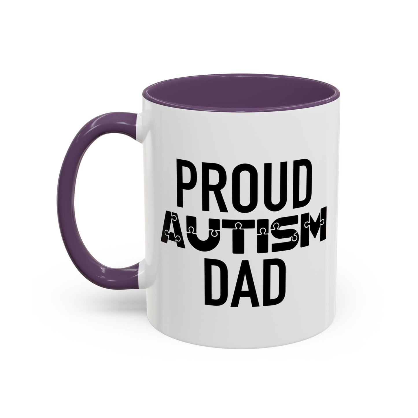 PROUD AUTISM DAD Accent BiColor Mug