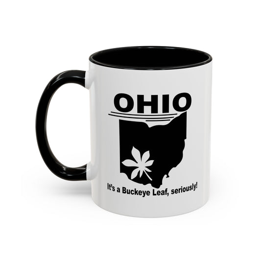 OHIO, IT'S A BUCKEYE LEAF Accent BiColor Funny Sarcastic Mug