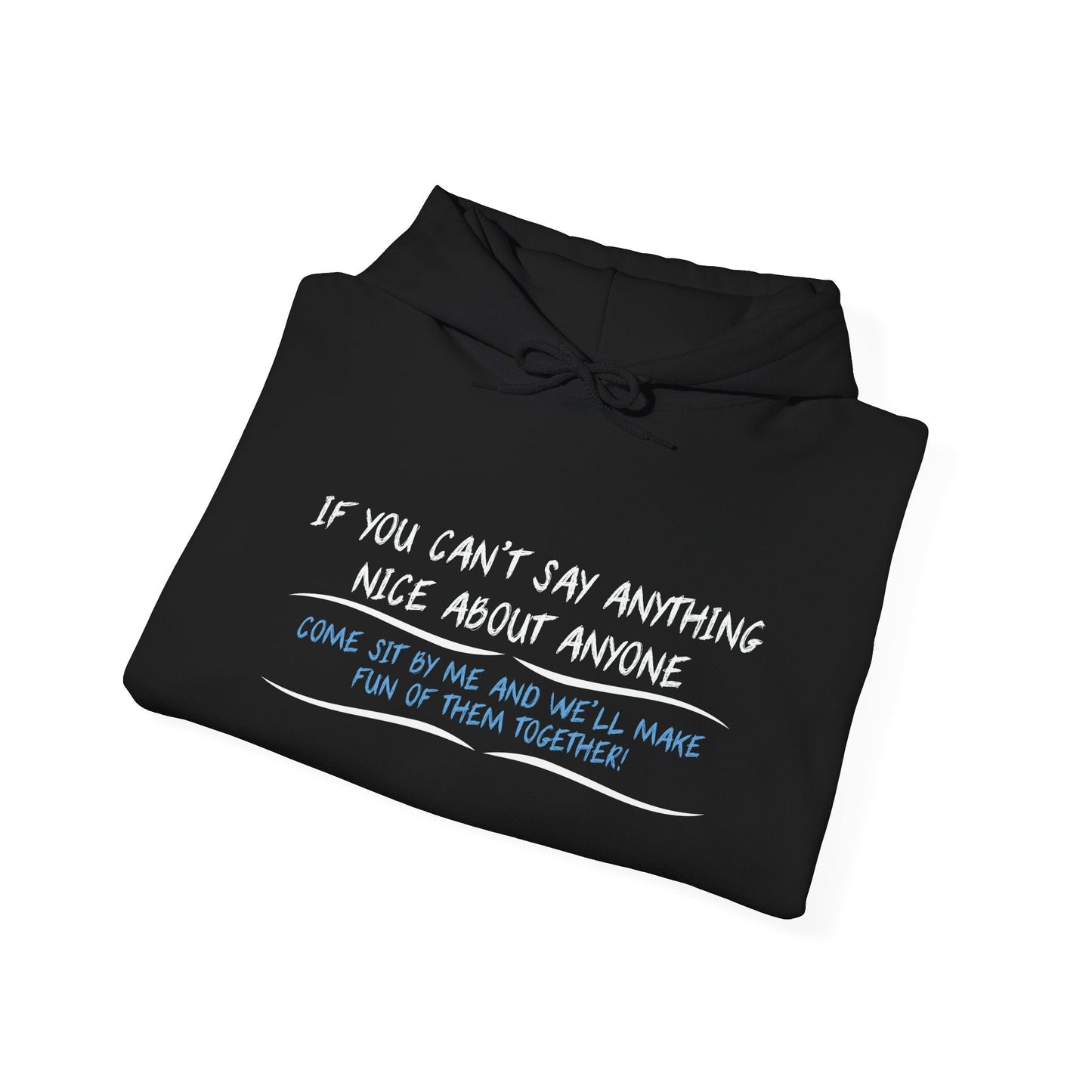 IF YOU CAN’T SAY ANYTHING NICE ABOUT ANYONE - Premium Unisex Funny Sarcastic Black Hoodie Sweatshirt