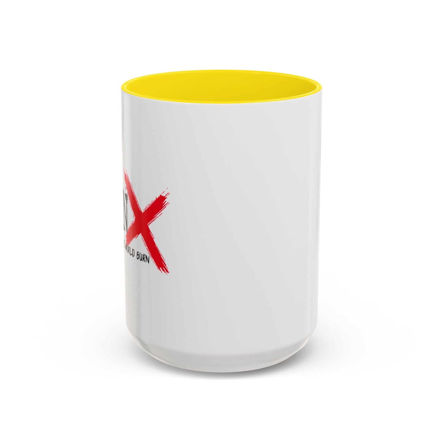 GEN X HERE TO WATCH THE WORLD BURN Accent BiColor Funny Sarcastic Mug