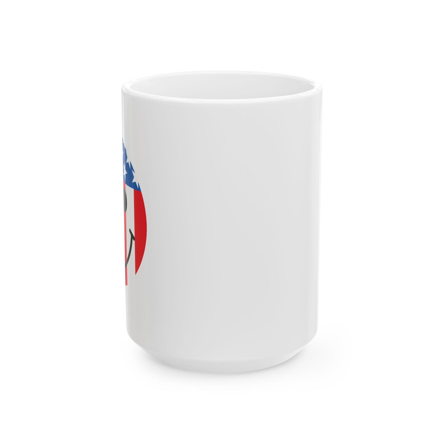 USA SMILY FLAG FUNNY SARCASTIC WHITE MUG