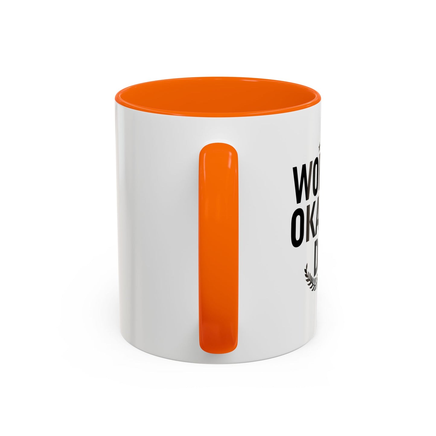 WORLD'S OKAYEST DAD Accent BiColor Funny Sarcastic Mug