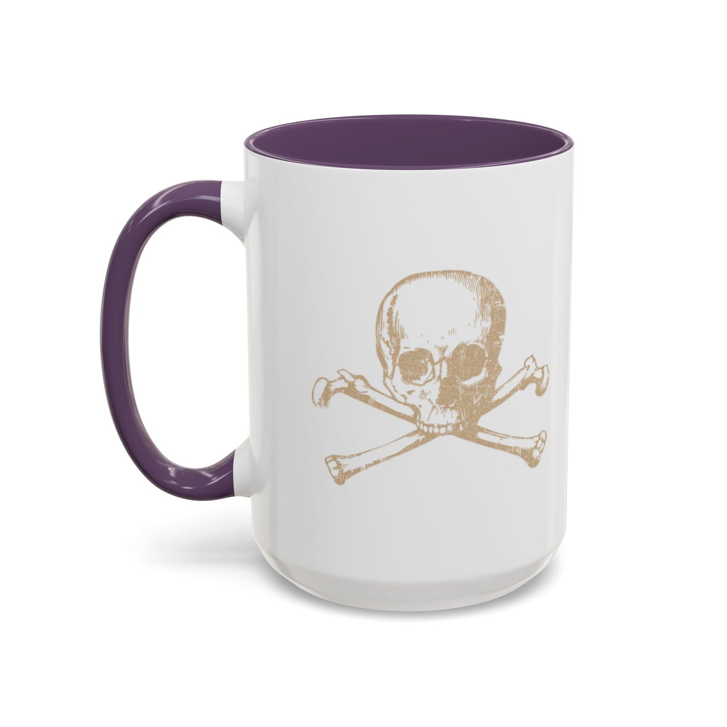 HUMAN SKULL CROSS BONES Accent BiColor Funny Sarcastic Mug