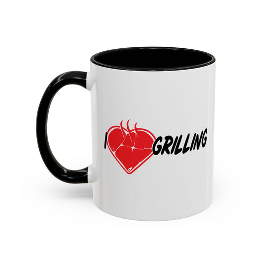 I HEART GRILLING Accent BiColor Funny Sarcastic Mug