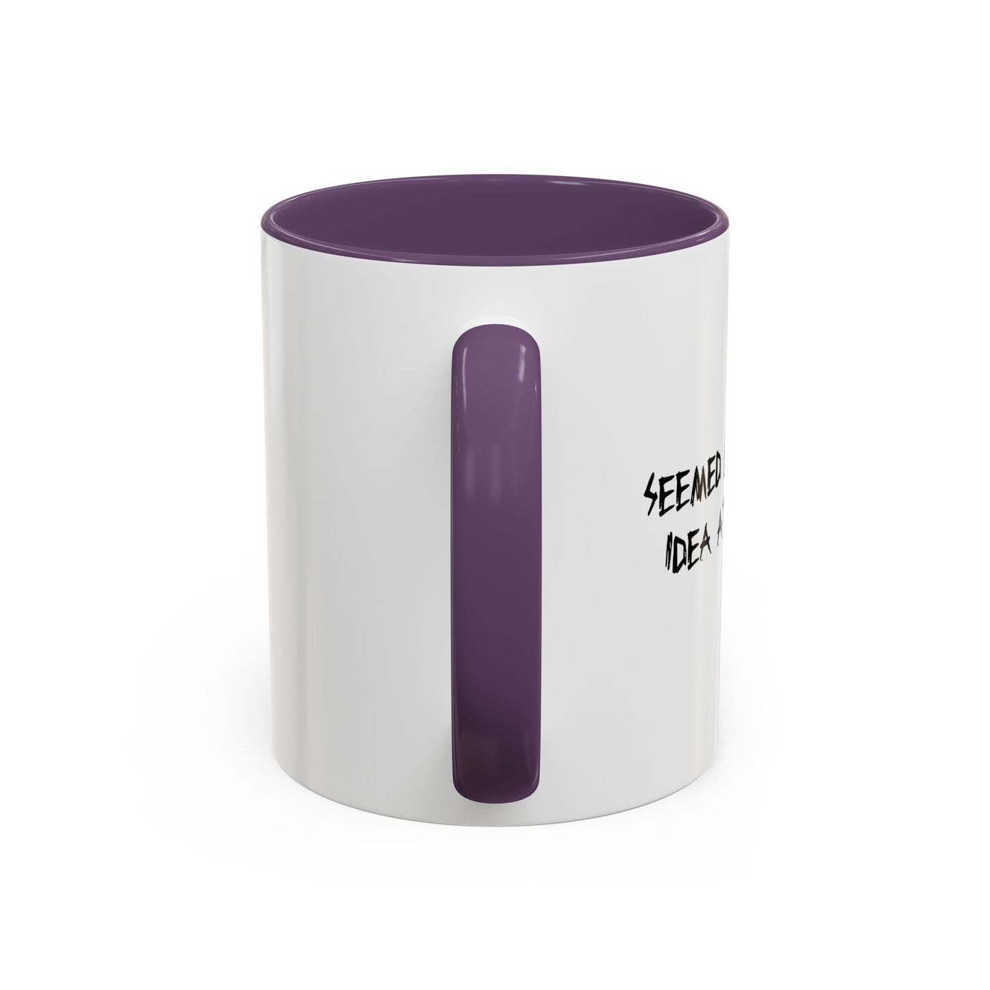 SEEMED LIKE A GOOD IDEA AT THE TIME Accent BiColor Funny Sarcastic Mug