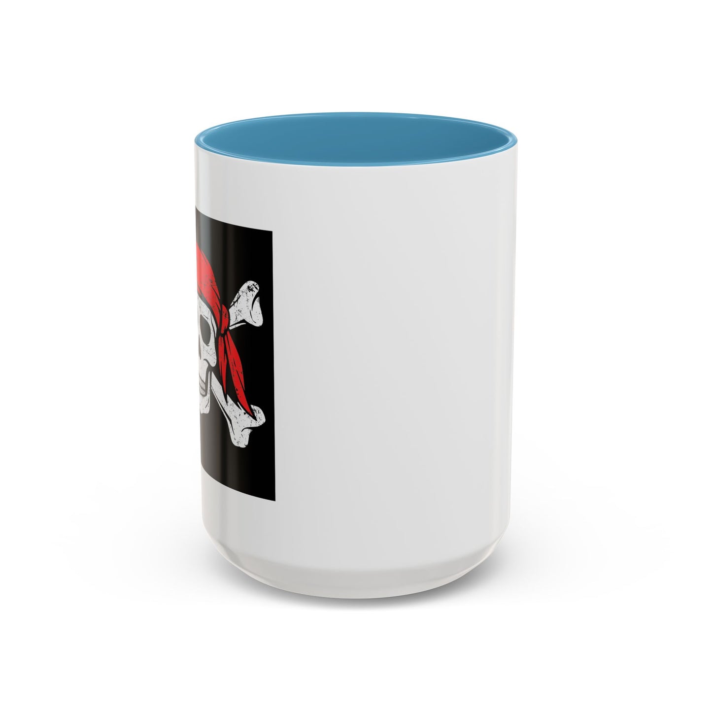 RED BANDANA SKULL Accent BiColor Funny Sarcastic Mug