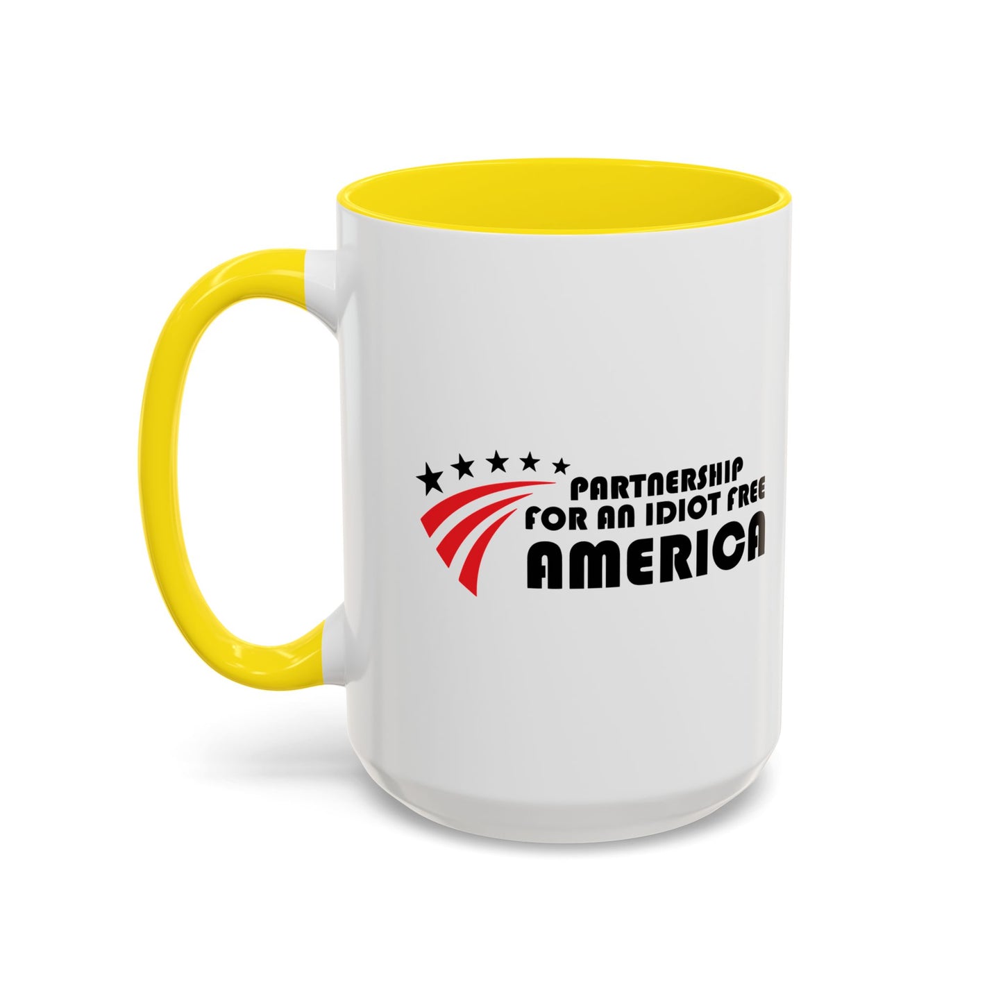 IDIOT FREE AMERICA Accent BiColor Funny Sarcastic Mug