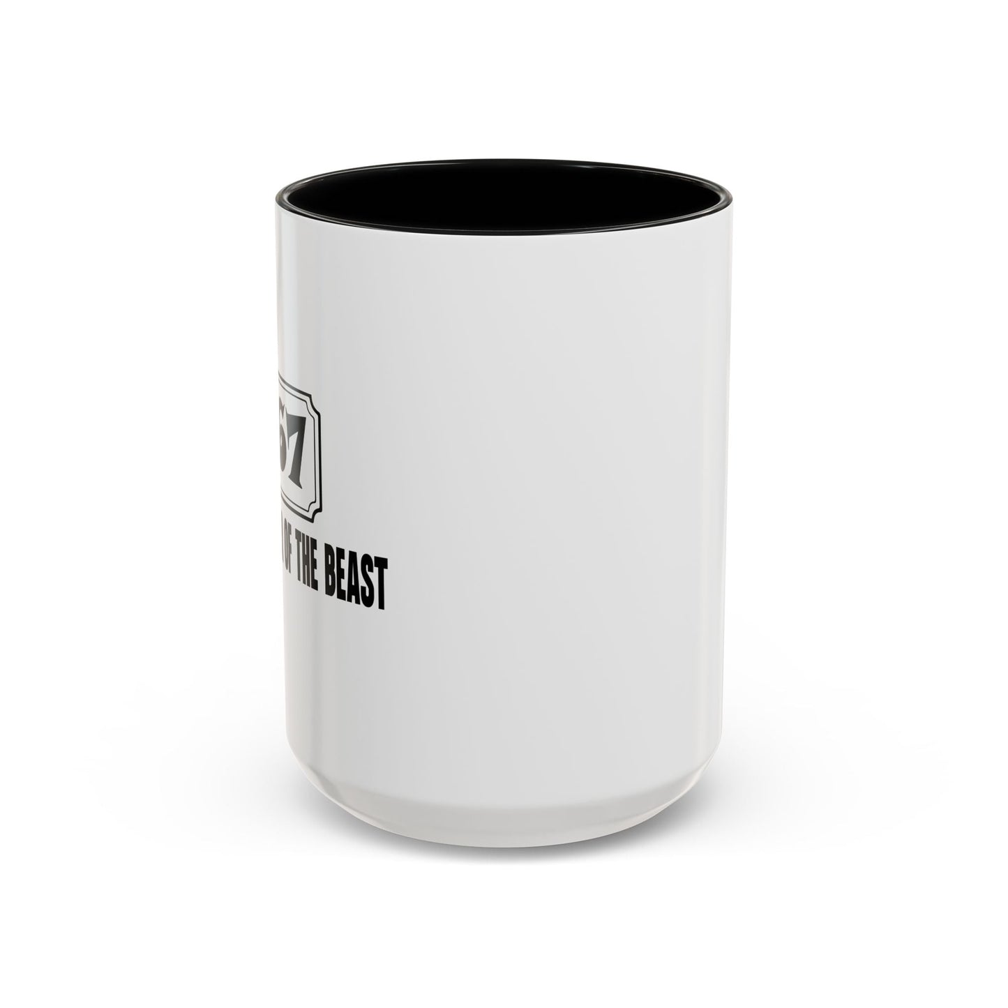 THE NEIGHBOR OF THE BEAST Accent BiColor Funny Sarcastic Mug