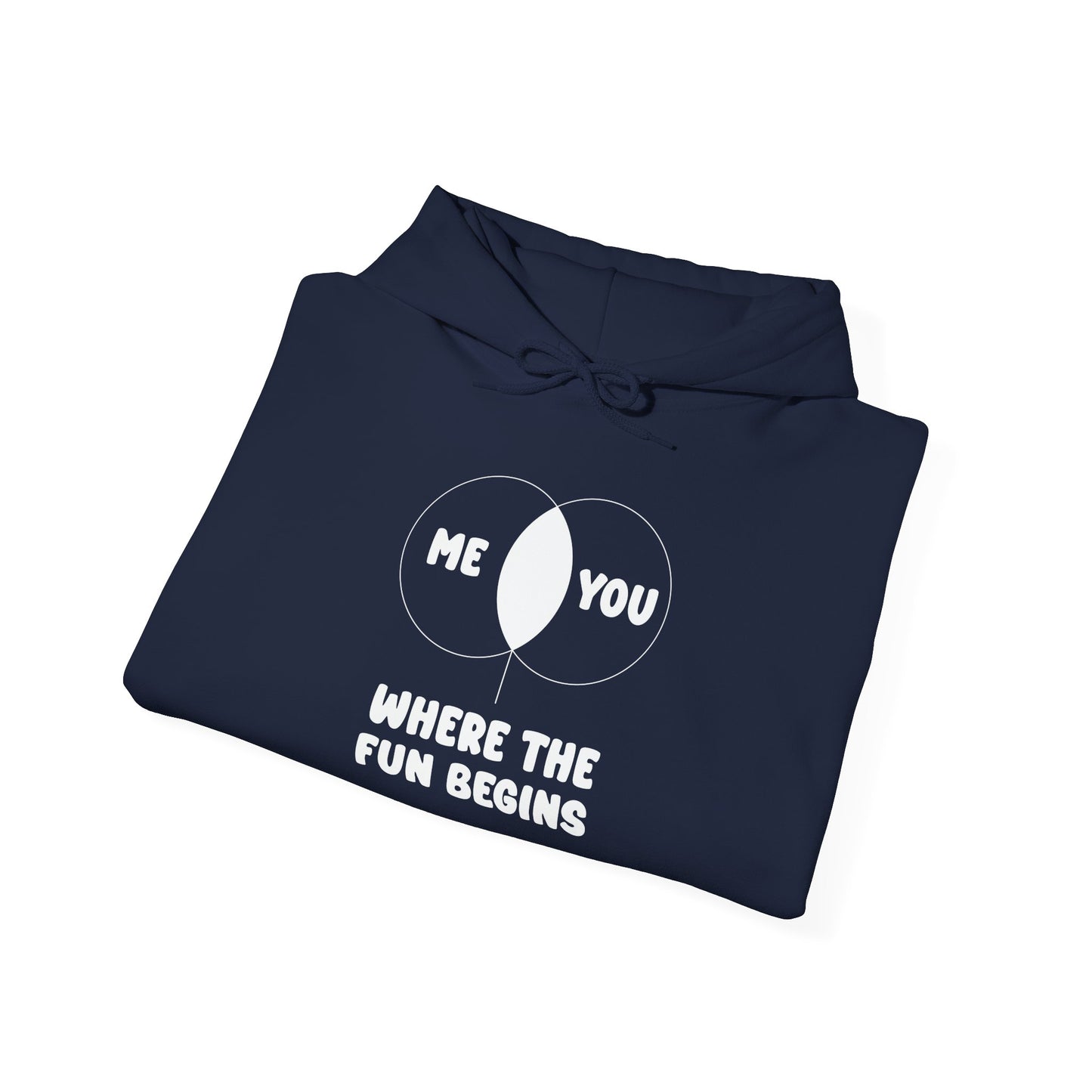 WHERE THE FUN BEGINS - Premium Unisex Funny Sarcastic Black Hoodie Sweatshirt