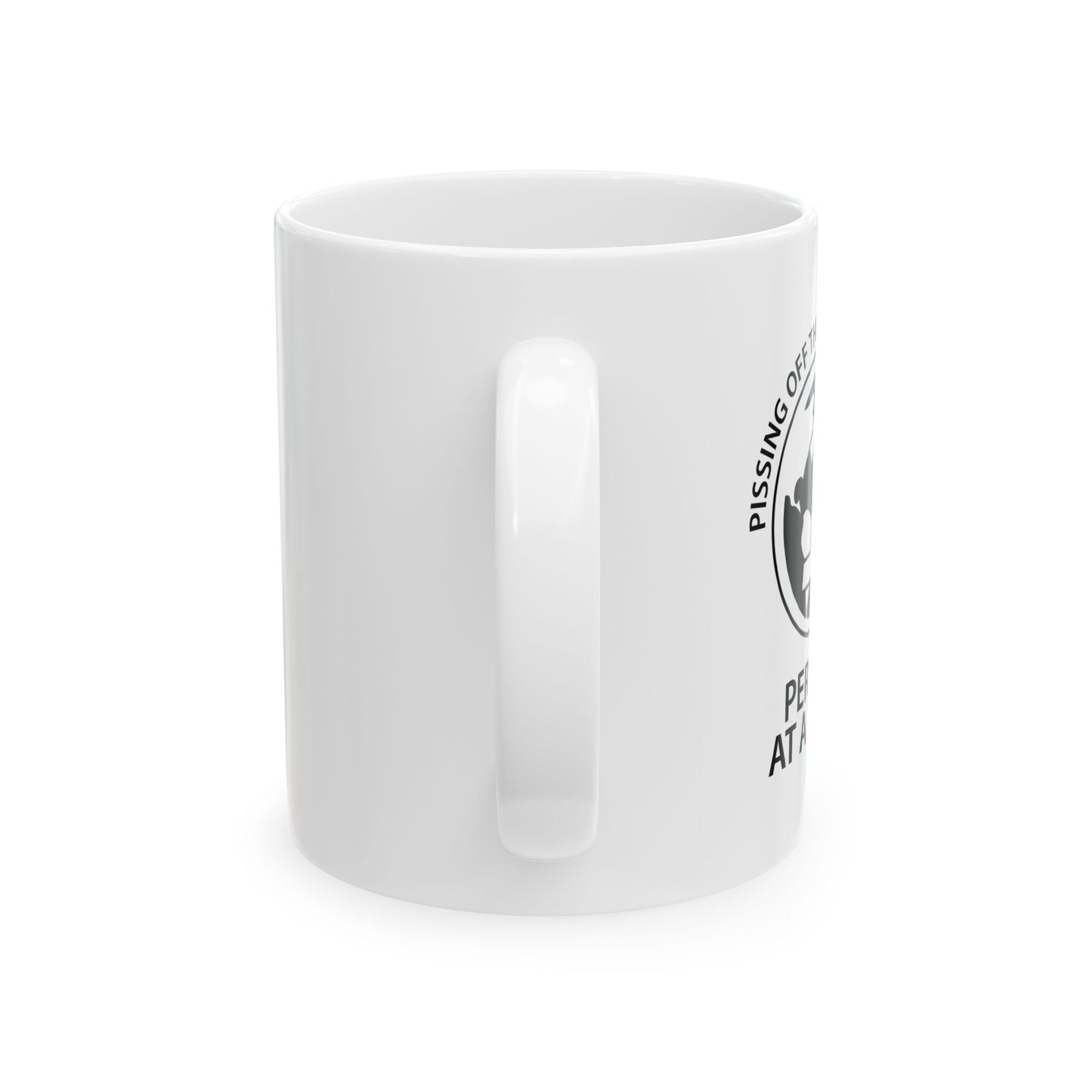 PISSING OFF THE WHOLE PLANET FUNNY SARCASTIC WHITE MUG