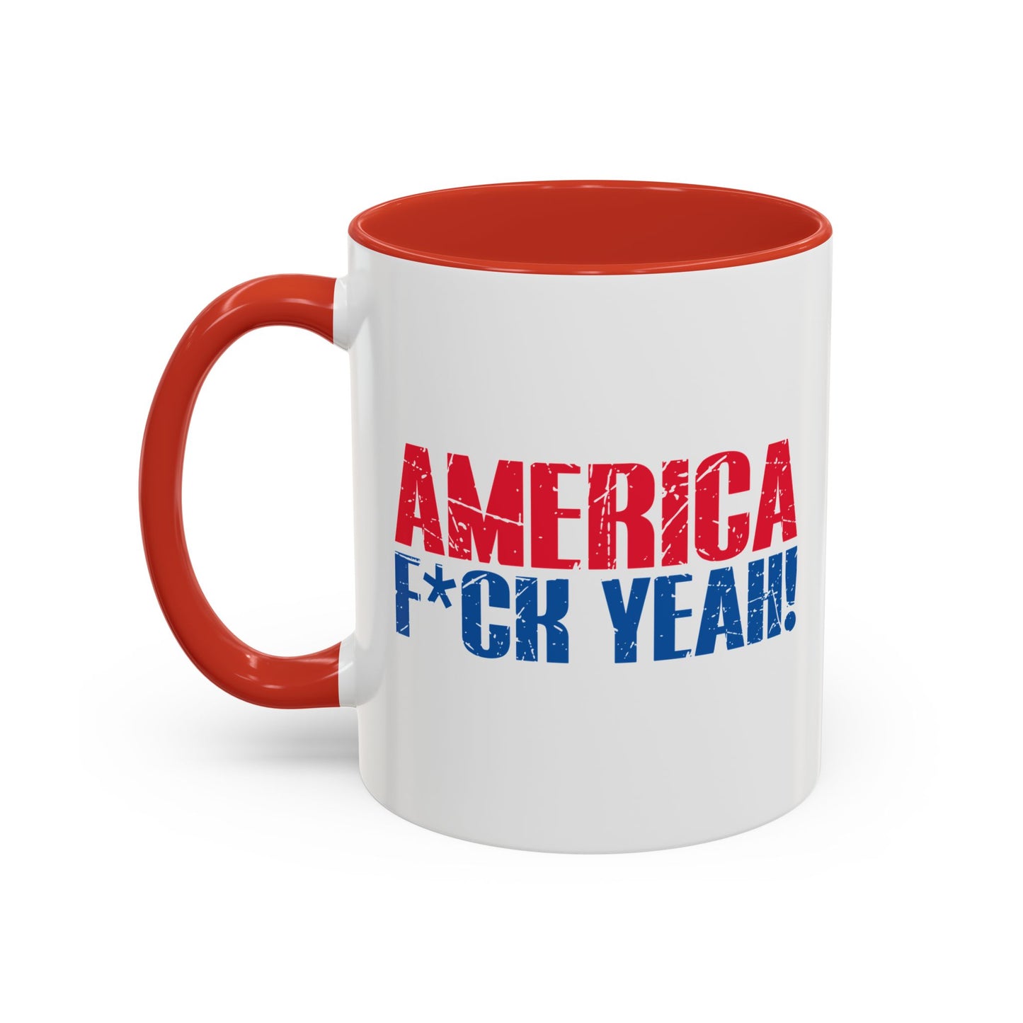 AMERICA FUCK YEAH Accent BiColor Funny Sarcastic Mug