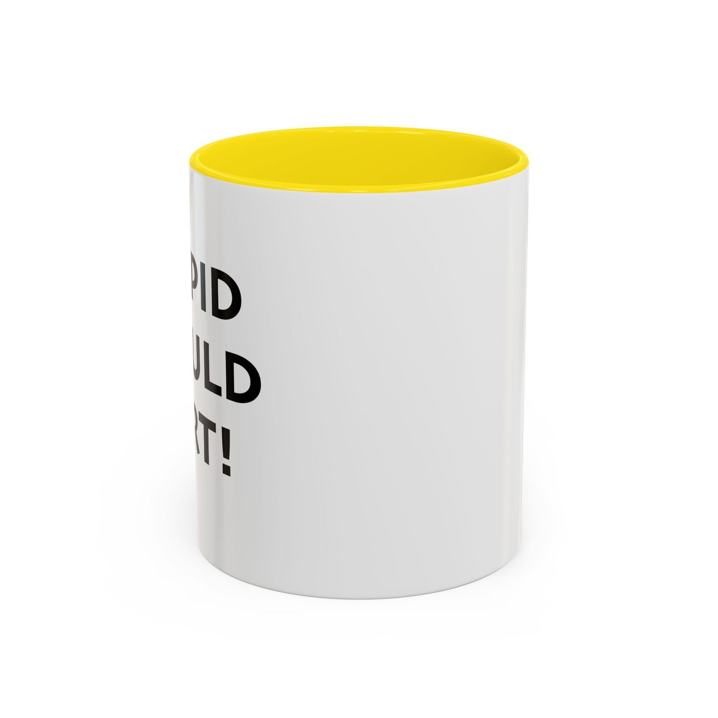 STUPID SHOULD HURT Accent BiColor Funny Sarcastic Mug