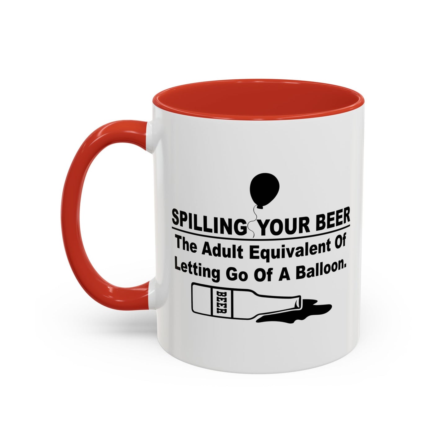 LETTING GO OF A BALLOON Accent BiColor Funny Sarcastic Mug