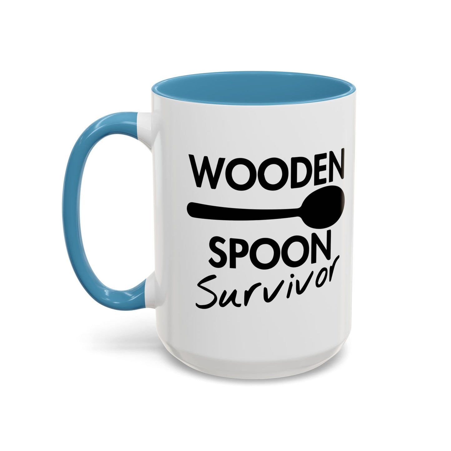 WOODEN SPOON SURVIVOR Accent BiColor Funny Sarcastic Mug