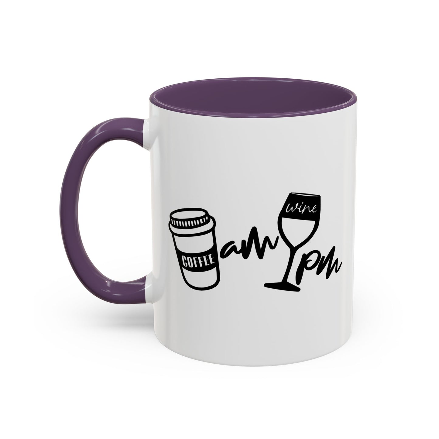 AM PM DRINKS Accent BiColor Funny Sarcastic Mug