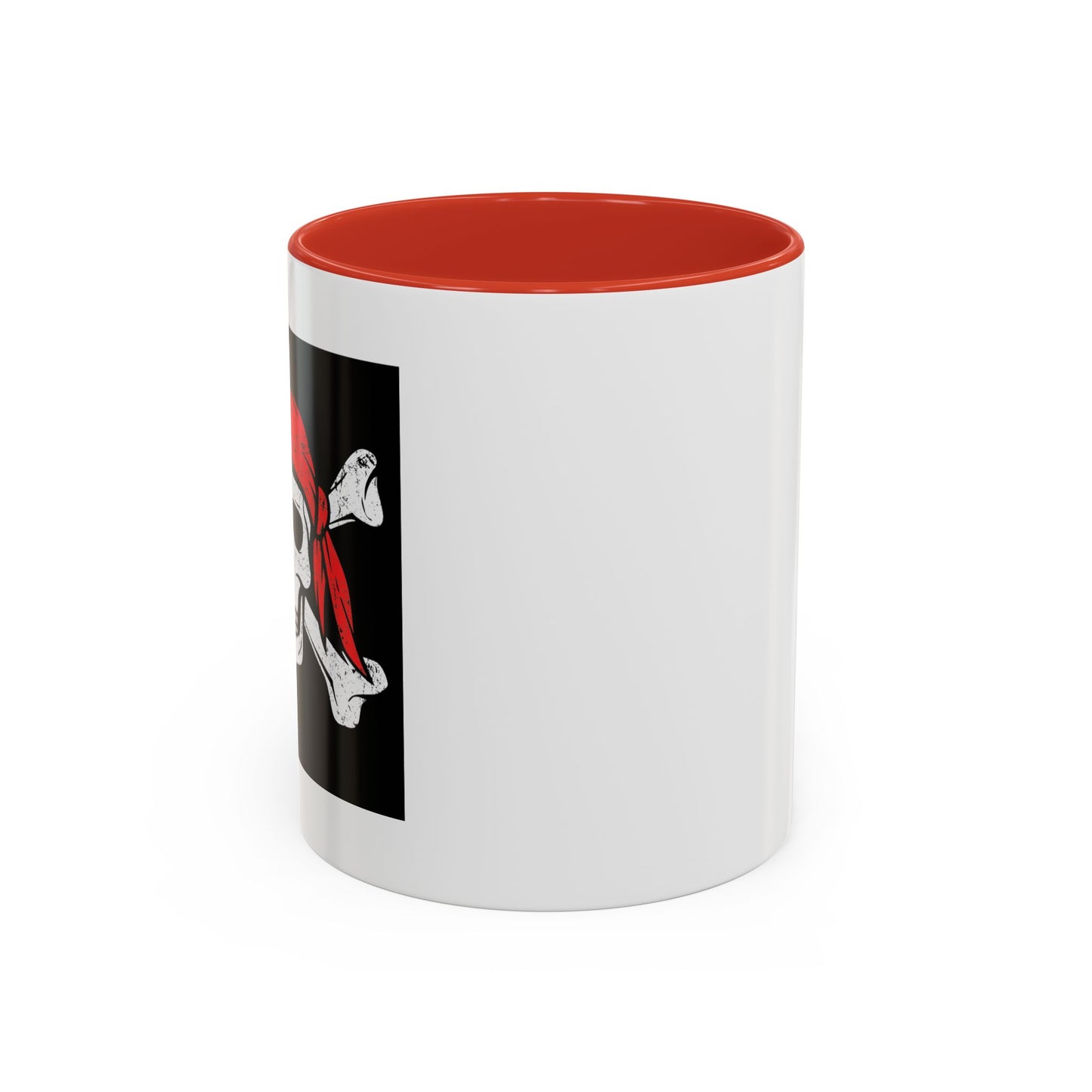 RED BANDANA SKULL Accent BiColor Funny Sarcastic Mug