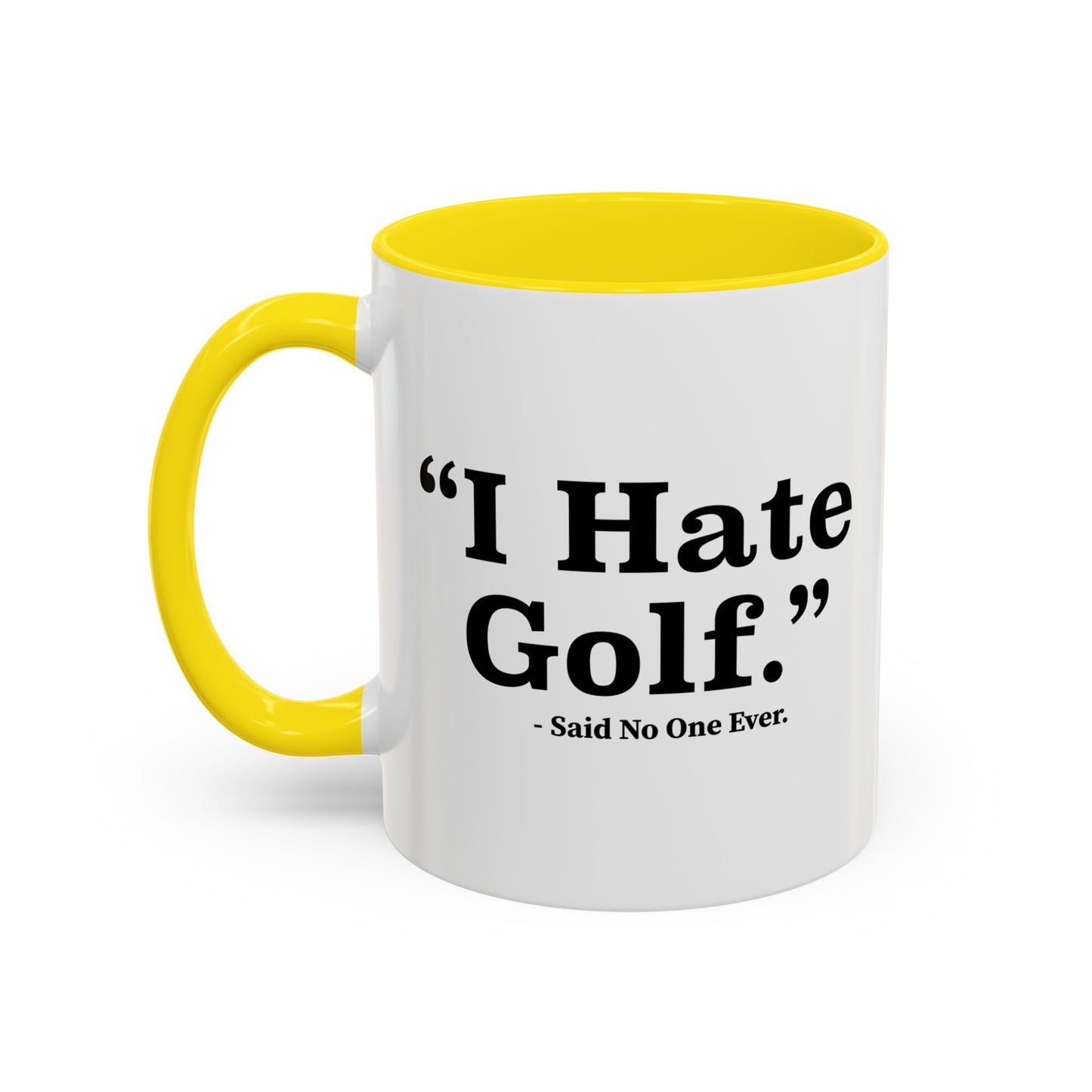 I HATE GOLF Accent BiColor Funny Sarcastic Mug