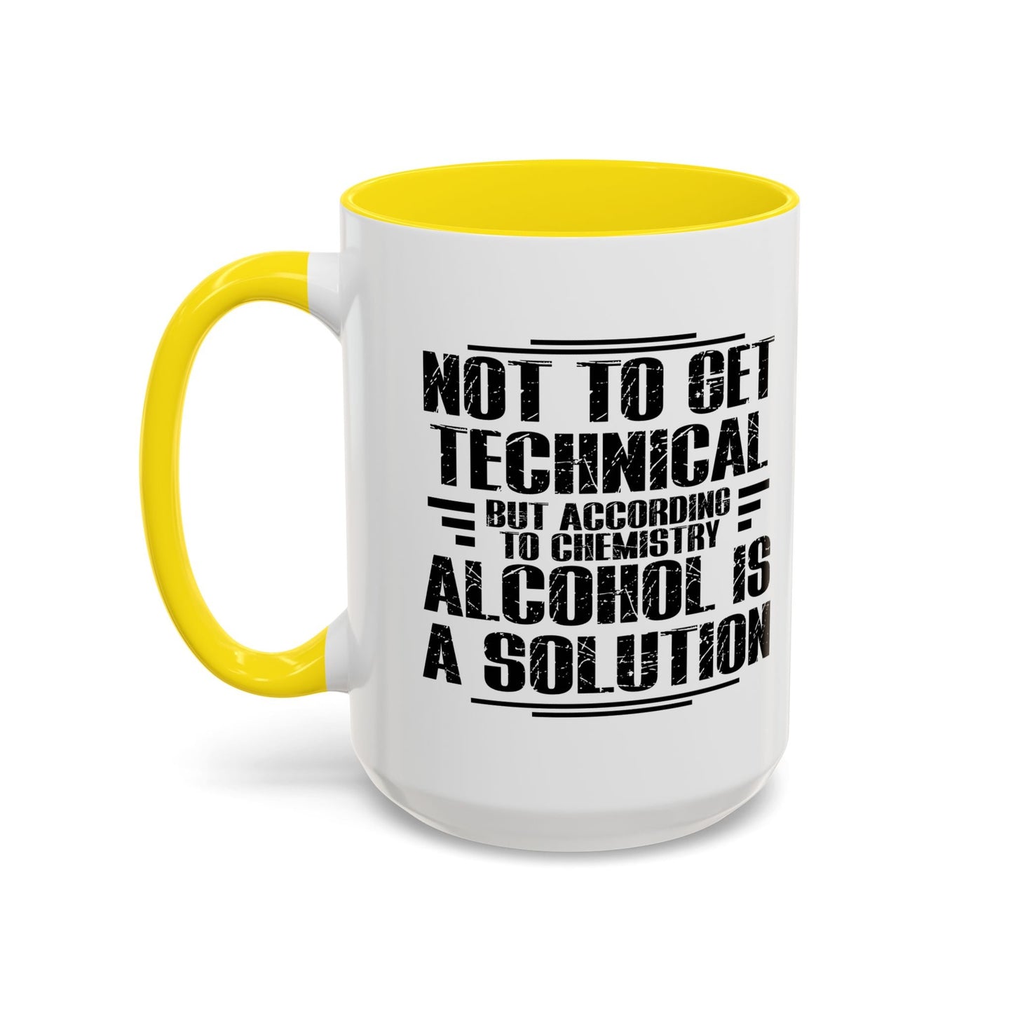 ALCOHOL IS A SOLUTION Accent BiColor Funny Sarcastic Mug