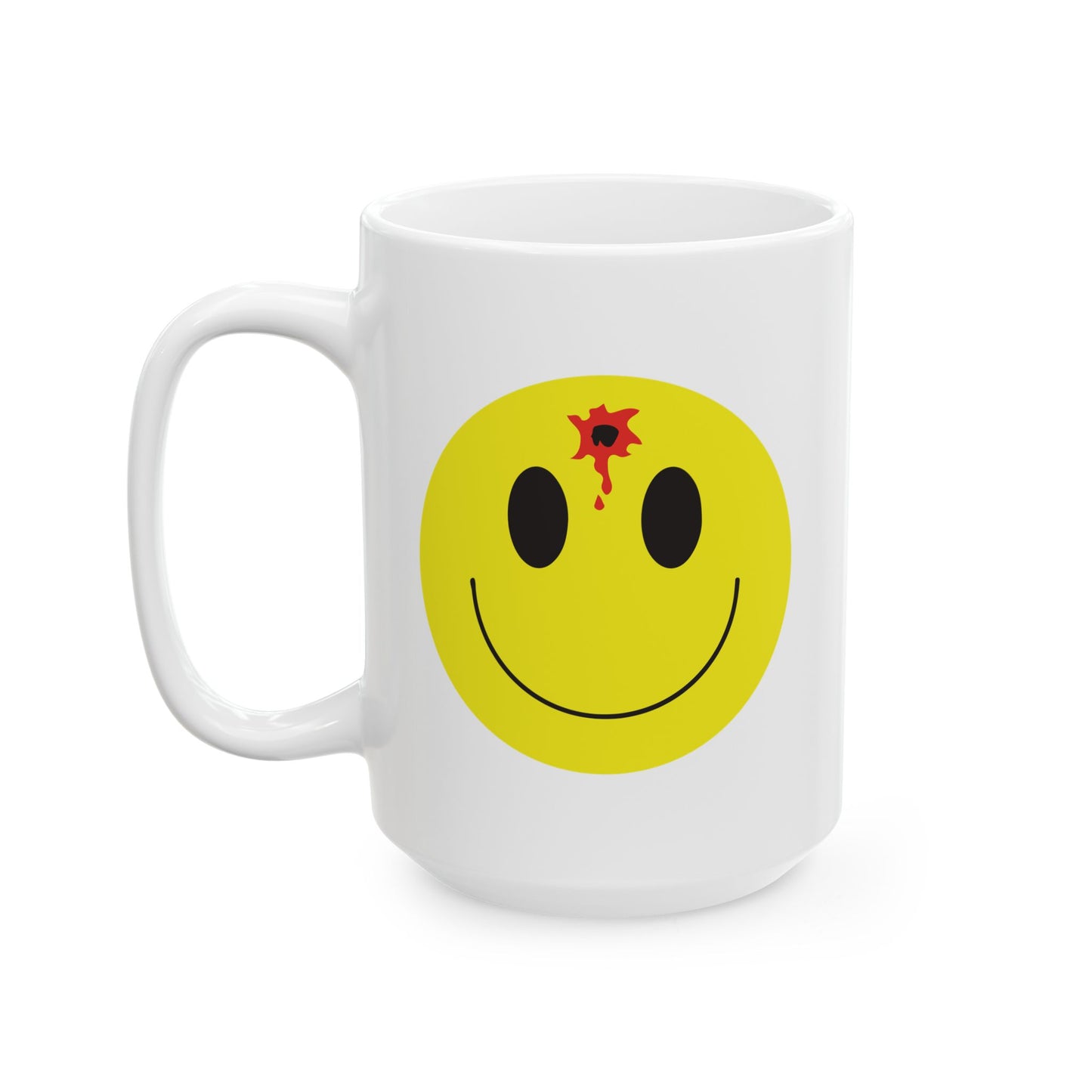 DEADSHOT HAPPY FACE FUNNY SARCASTIC WHITE MUG