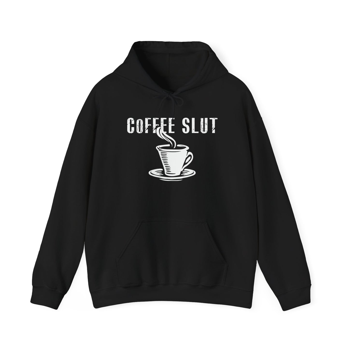 COFFEE SLUT - Premium Unisex Funny Sarcastic Black Hoodie Sweatshirt