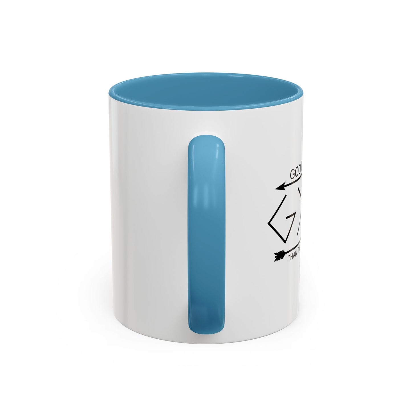 GOD IS GREATER Accent BiColor Funny Sarcastic Mug