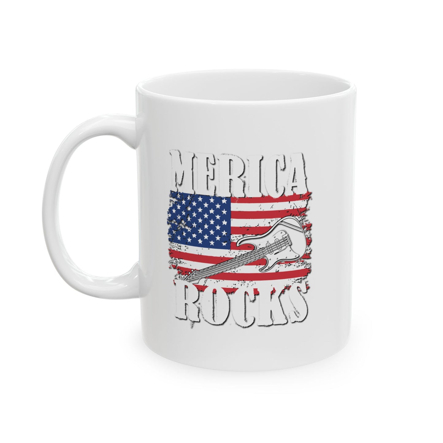 MERICA ROCKS WHITE MUG