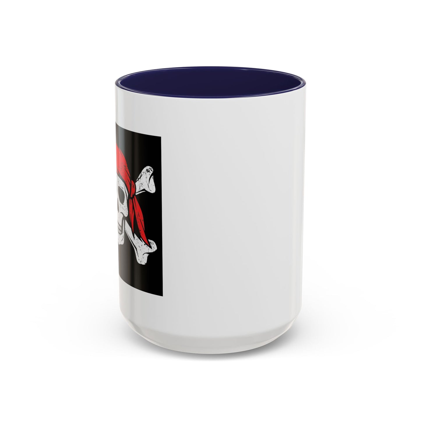 RED BANDANA SKULL Accent BiColor Funny Sarcastic Mug