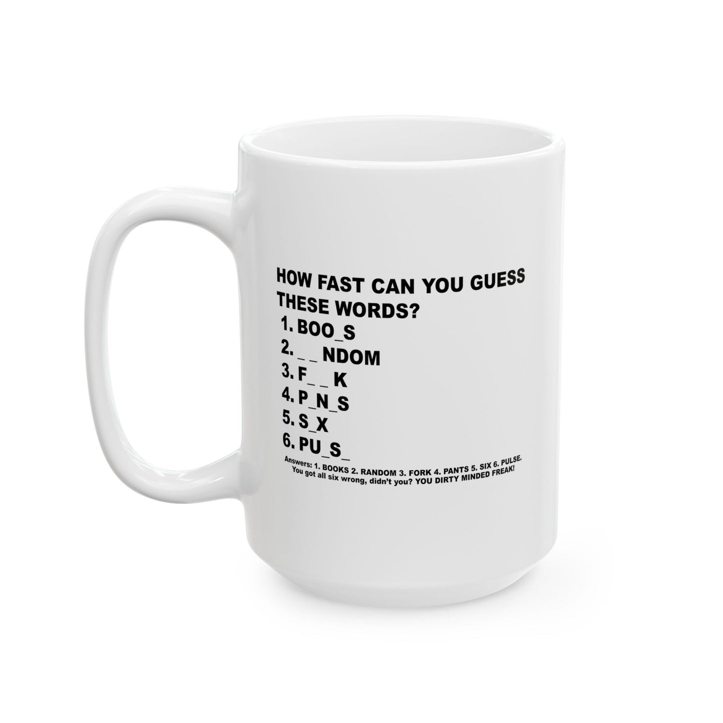 GUESS THESE WORDS FUNNY SARCASTIC MUG