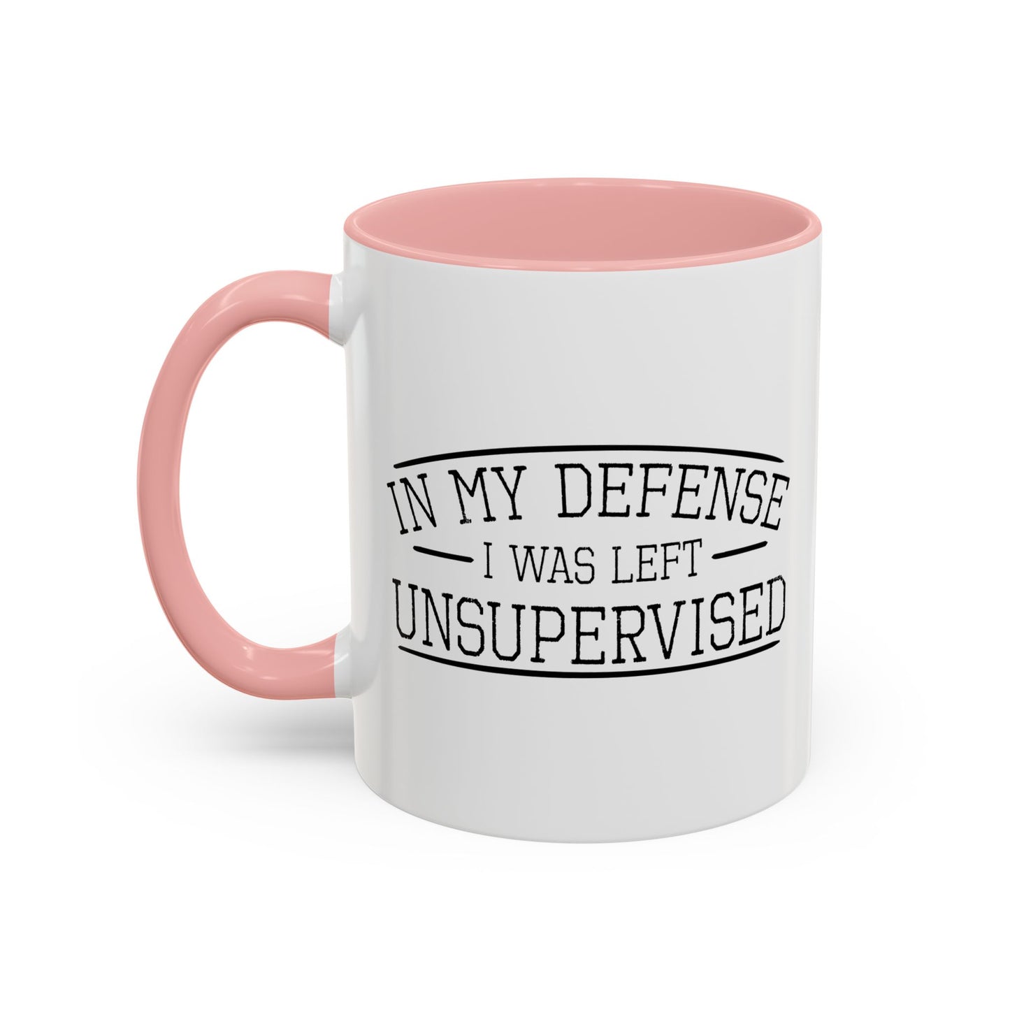 IN MY DEFENSE Accent BiColor Funny Sarcastic Mug