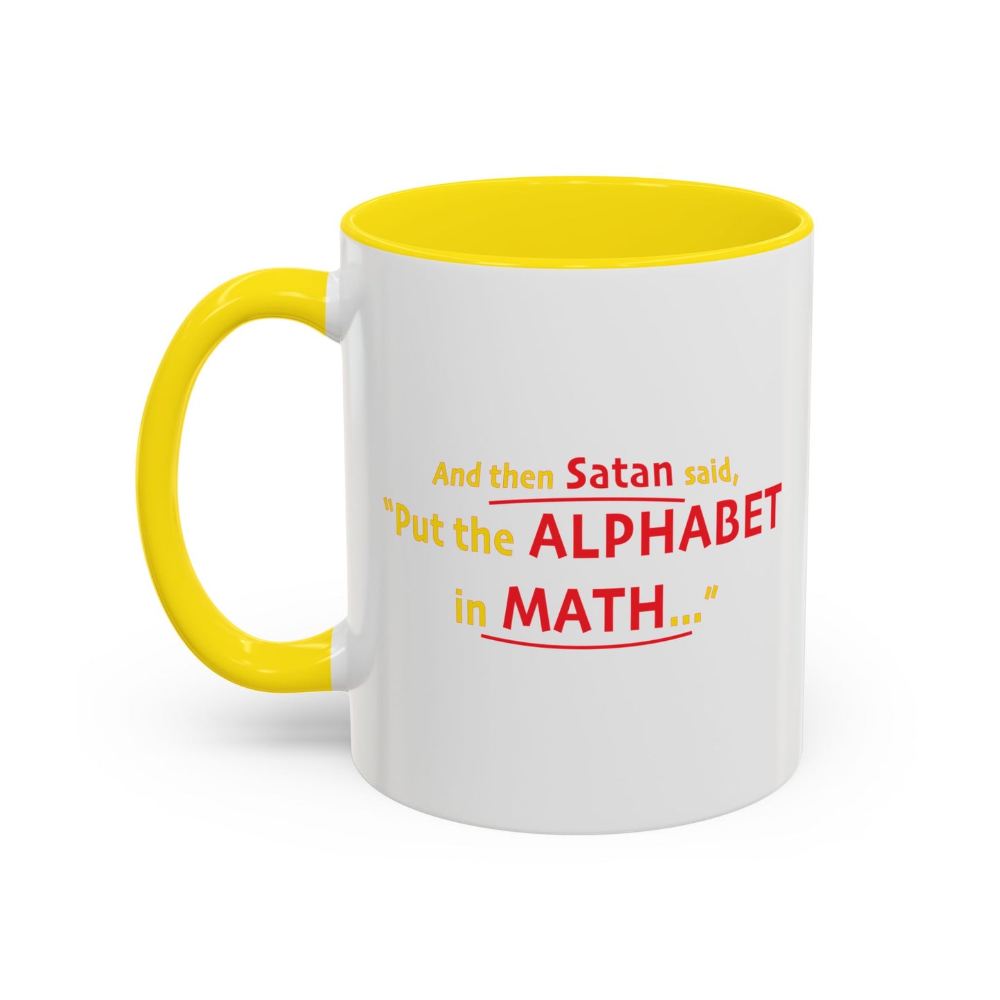 SATAN & MATH Accent BiColor Funny Sarcastic Mug