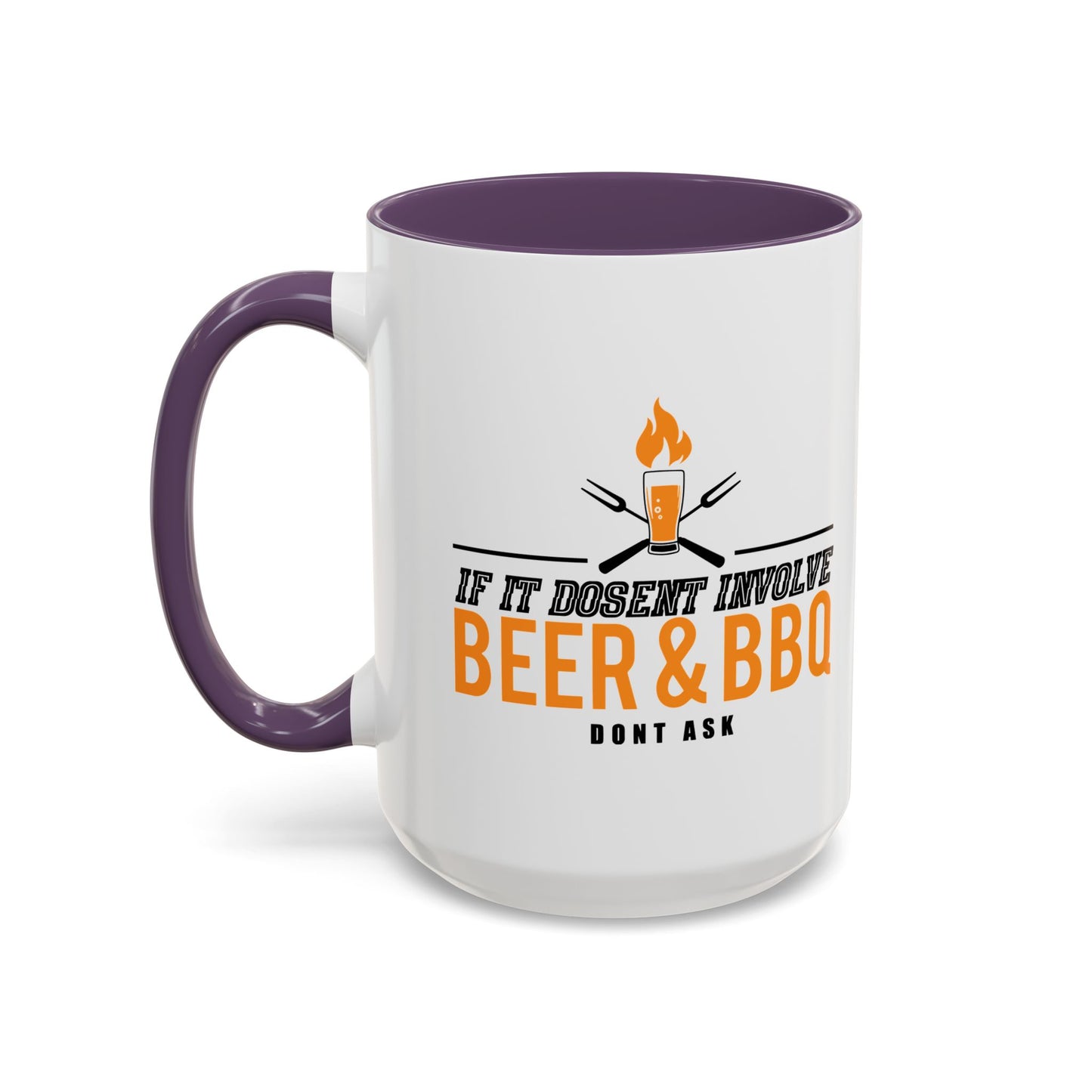 IF IT DOESN'T INVOLVE BEER & BBQ Accent BiColor Funny Sarcastic Mug