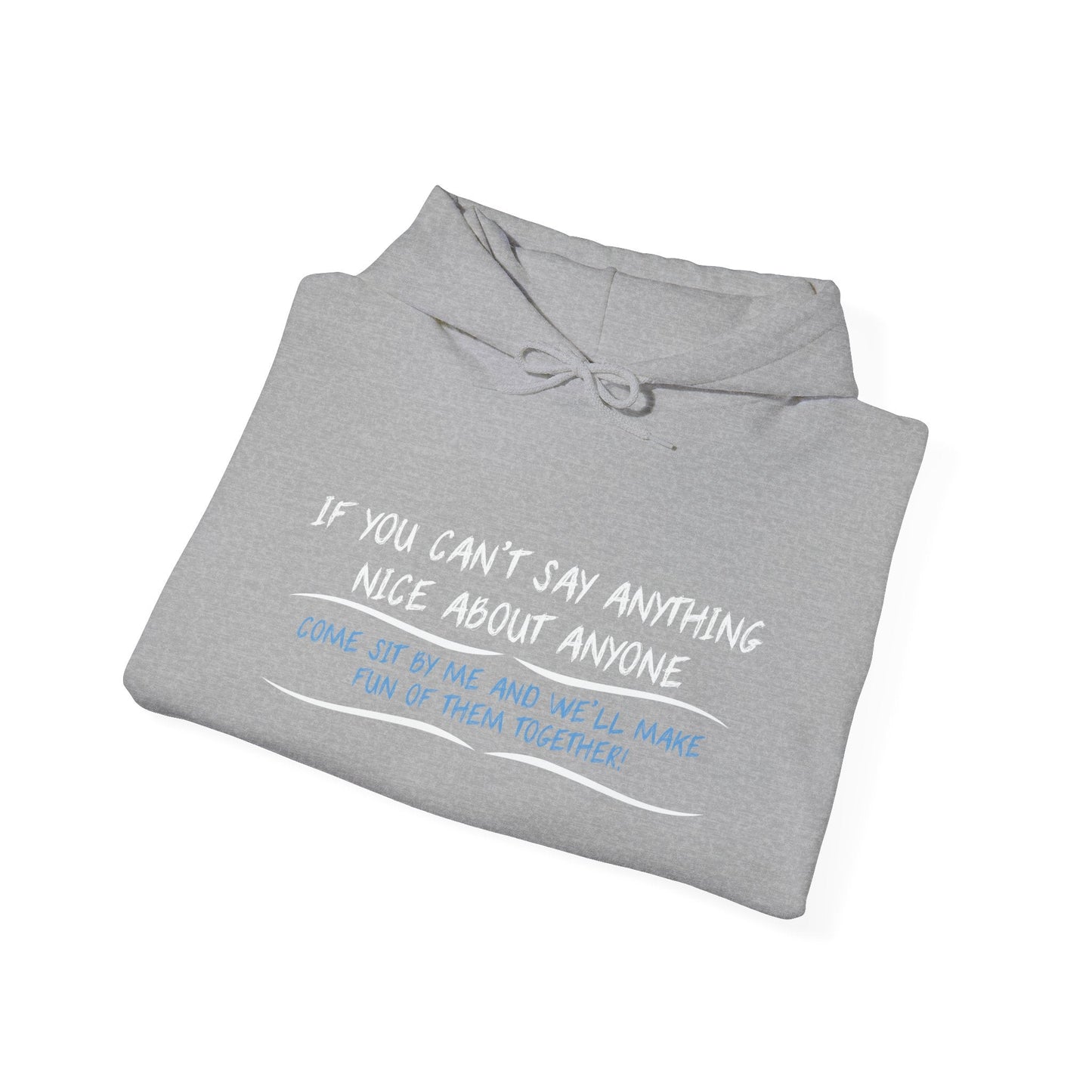 IF YOU CAN’T SAY ANYTHING NICE ABOUT ANYONE - Premium Unisex Funny Sarcastic Black Hoodie Sweatshirt