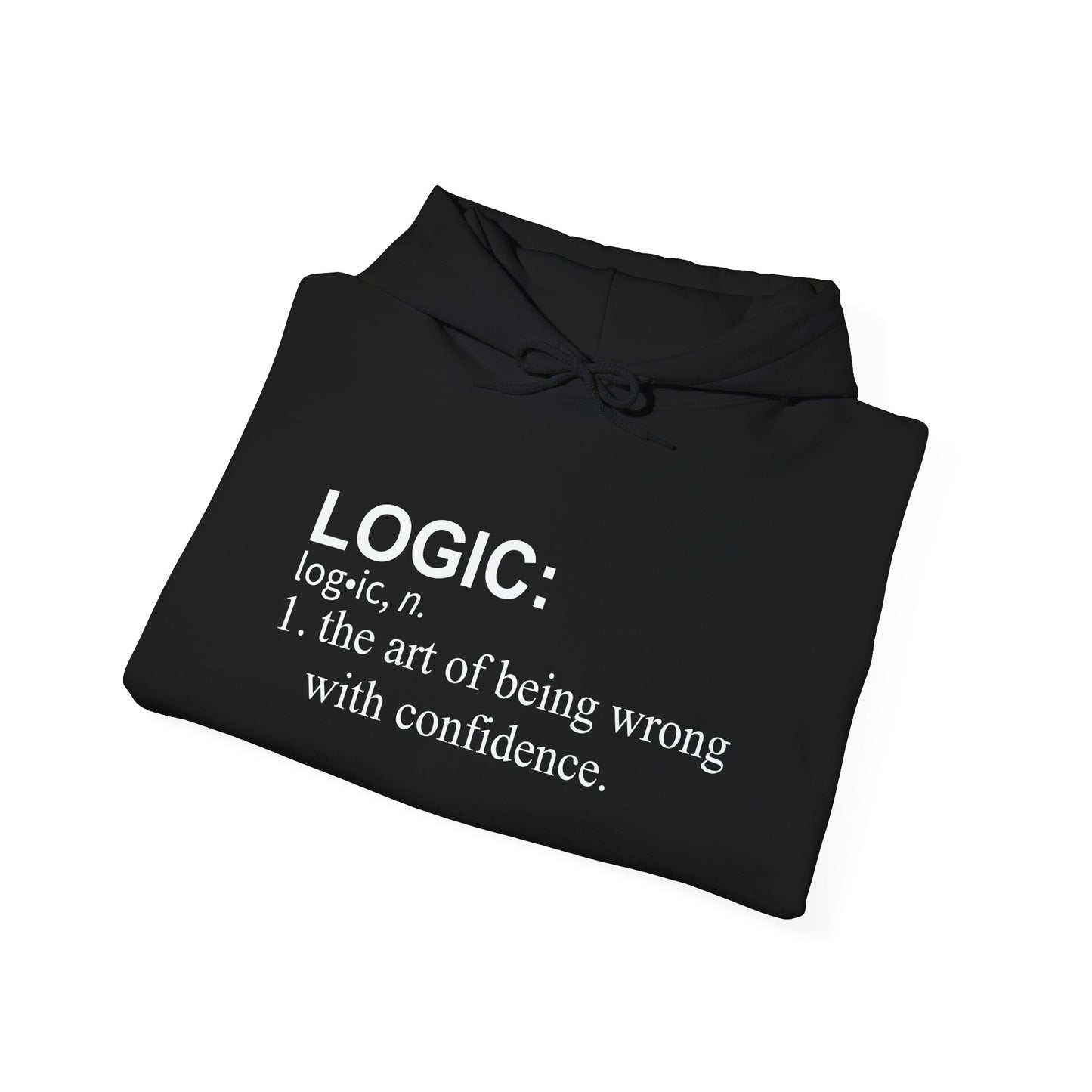 LOGIC n. - Premium Unisex Funny Sarcastic Black Hoodie Sweatshirt