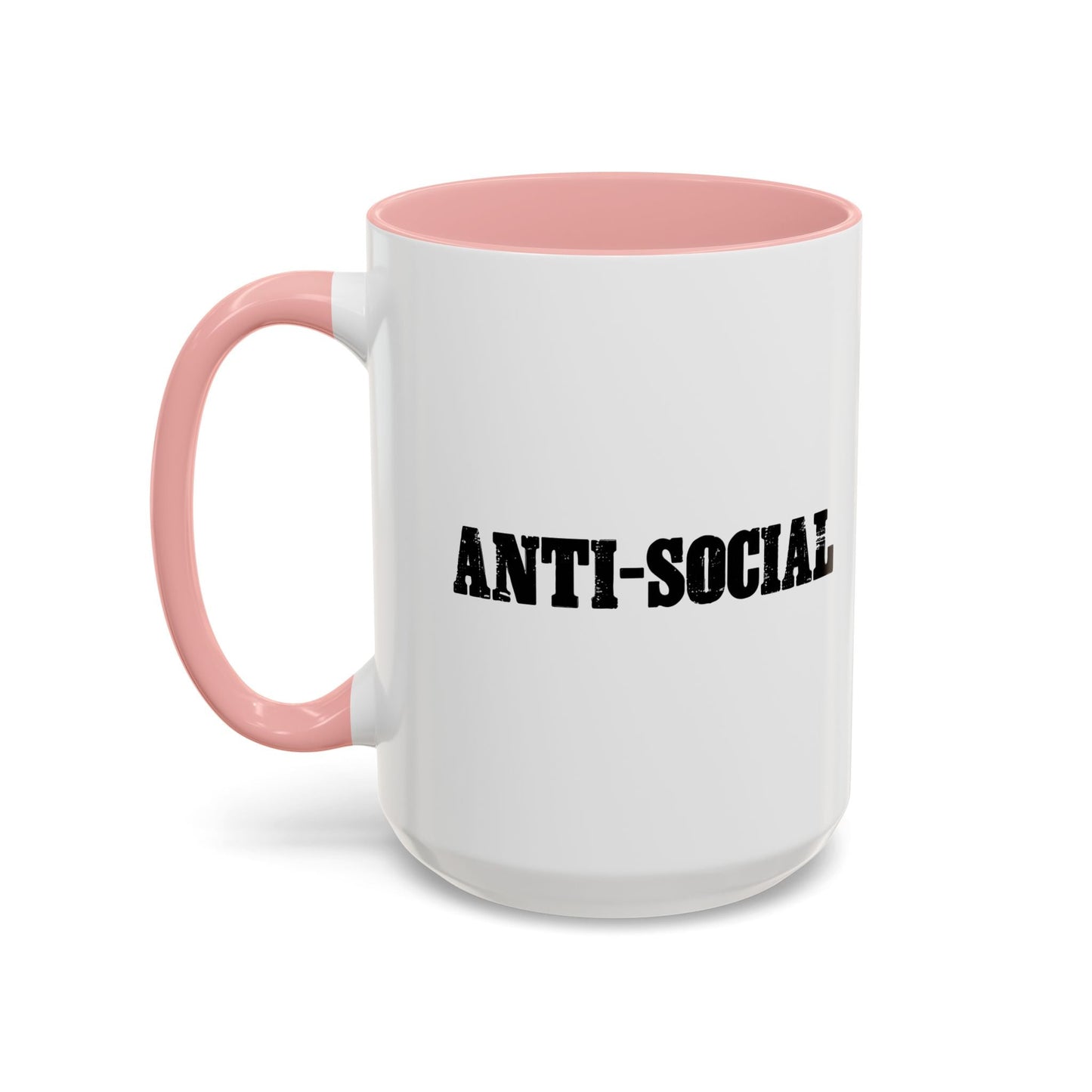 ANTI-SOCIAL Accent BiColor Funny Sarcastic Mug