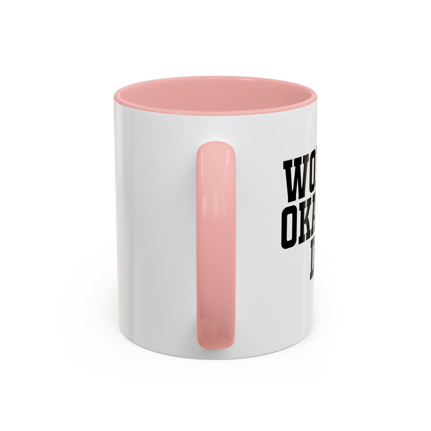 WORLD'S OKAYEST DAD Accent BiColor Funny Sarcastic Mug