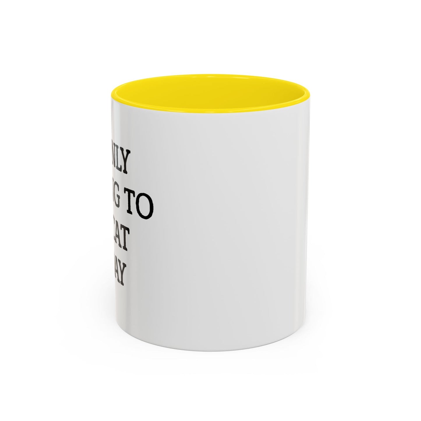 I'M ONLY TALKING TO MY CAT TODAY. Accent BiColor Funny Sarcastic Mug