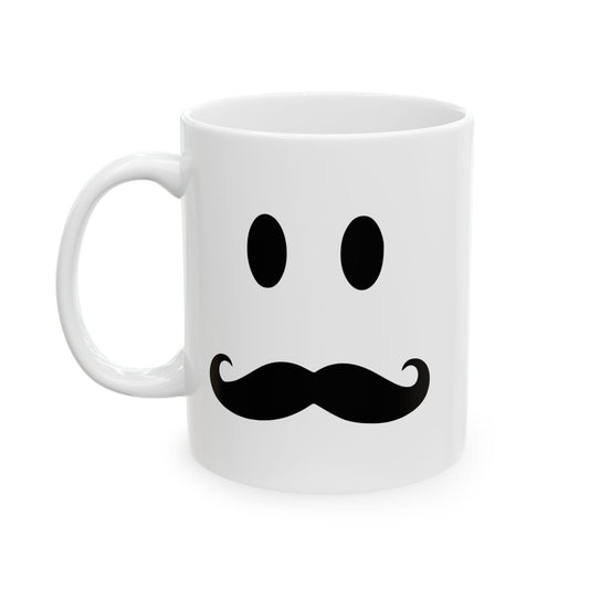 MOUSTACHE SMILE FUNNY SARCASTIC MUG