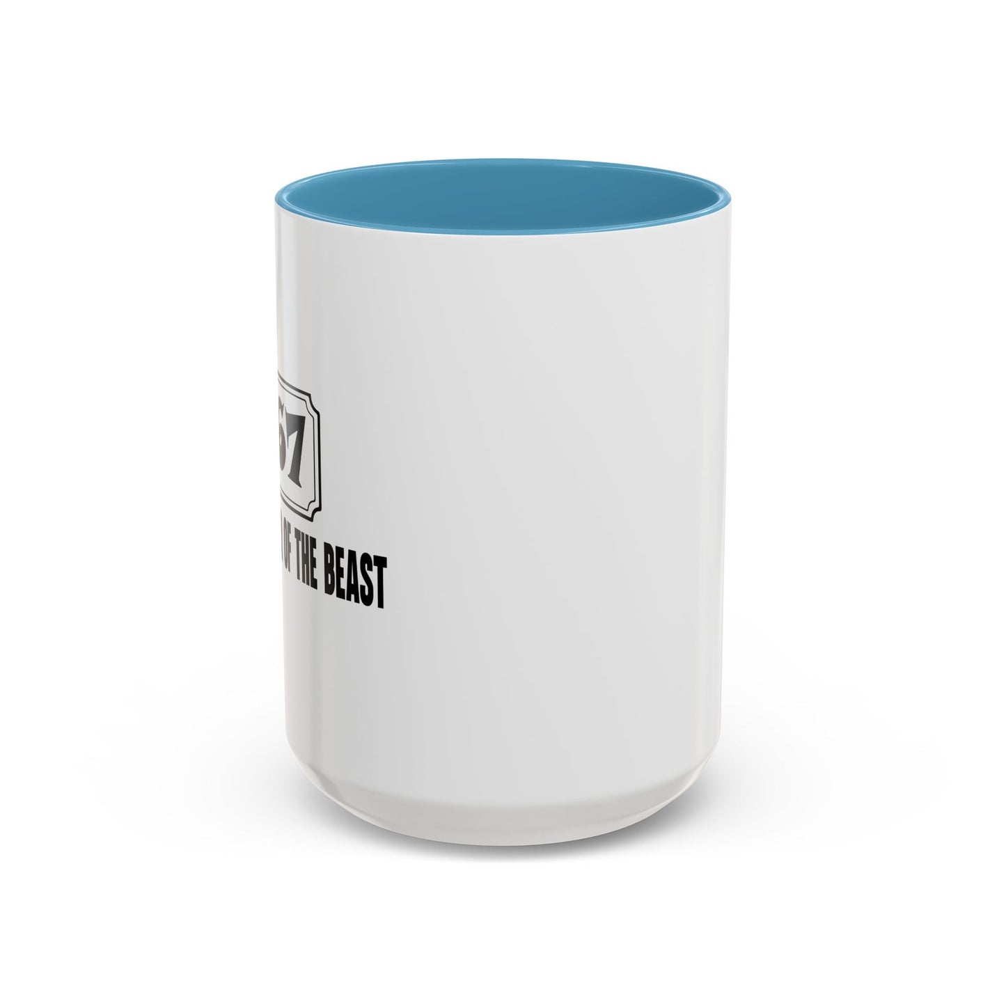 THE NEIGHBOR OF THE BEAST Accent BiColor Funny Sarcastic Mug