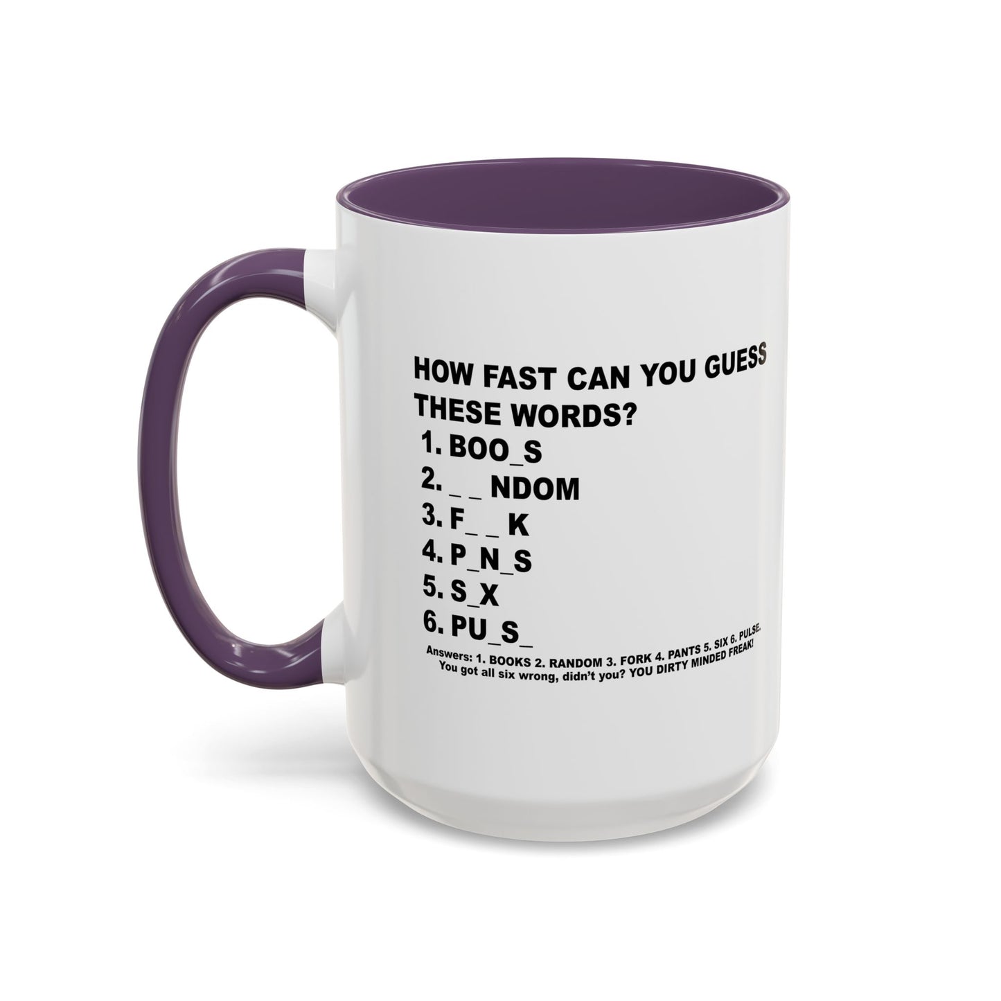 GUESS THESE WORDS Accent BiColor Funny Sarcastic Mug