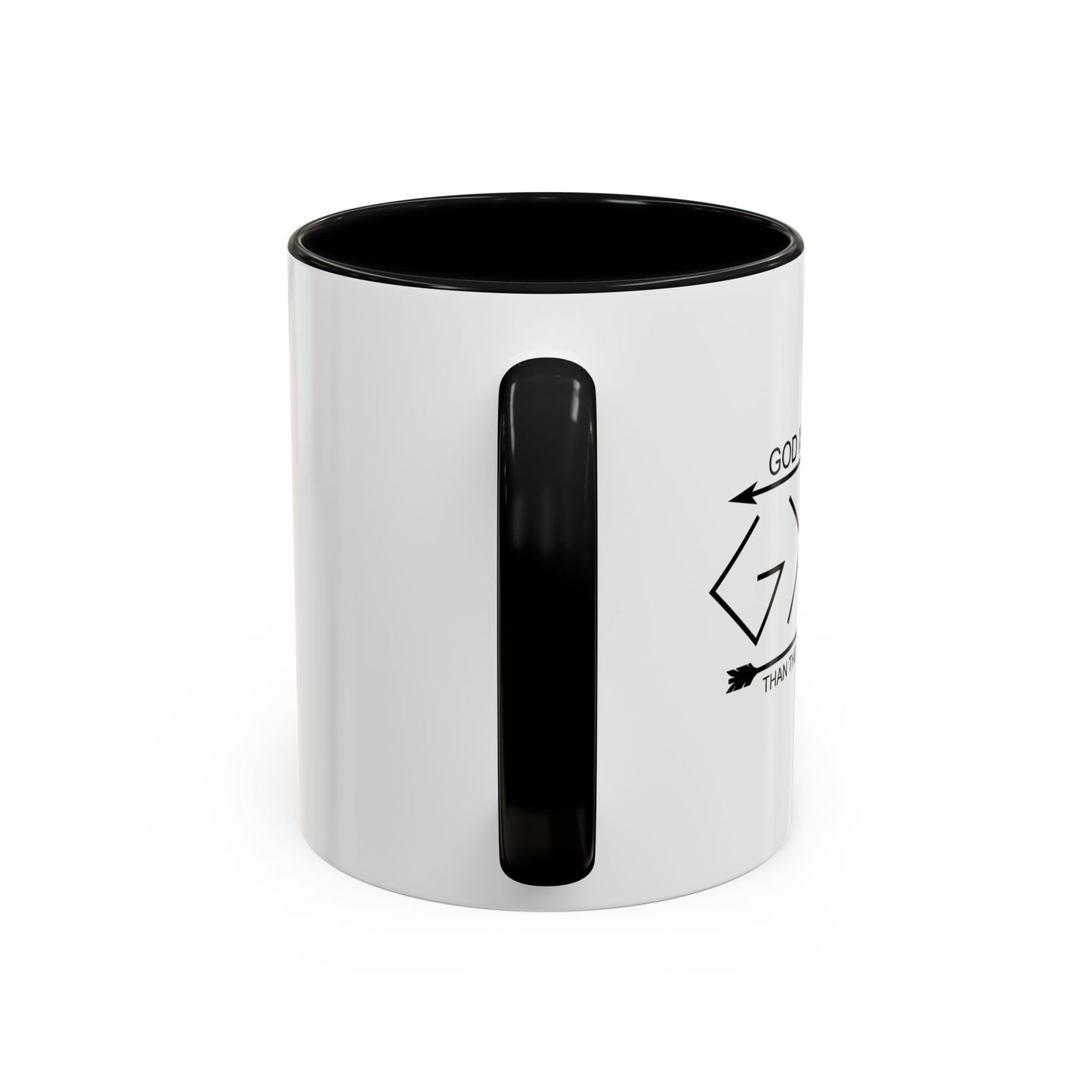 GOD IS GREATER Accent BiColor Funny Sarcastic Mug