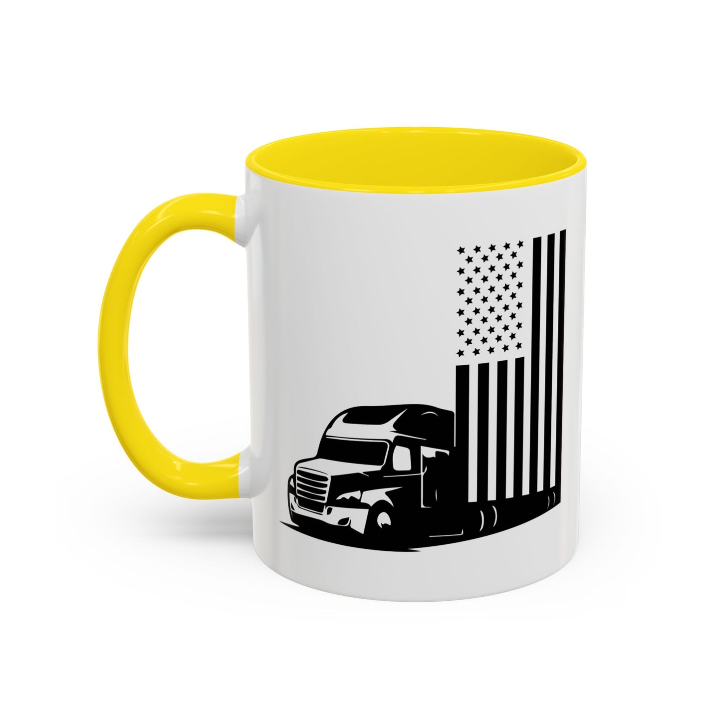 DISTRESS TRUCK AMERICAN FLAG Accent BiColor Funny Sarcastic Mug