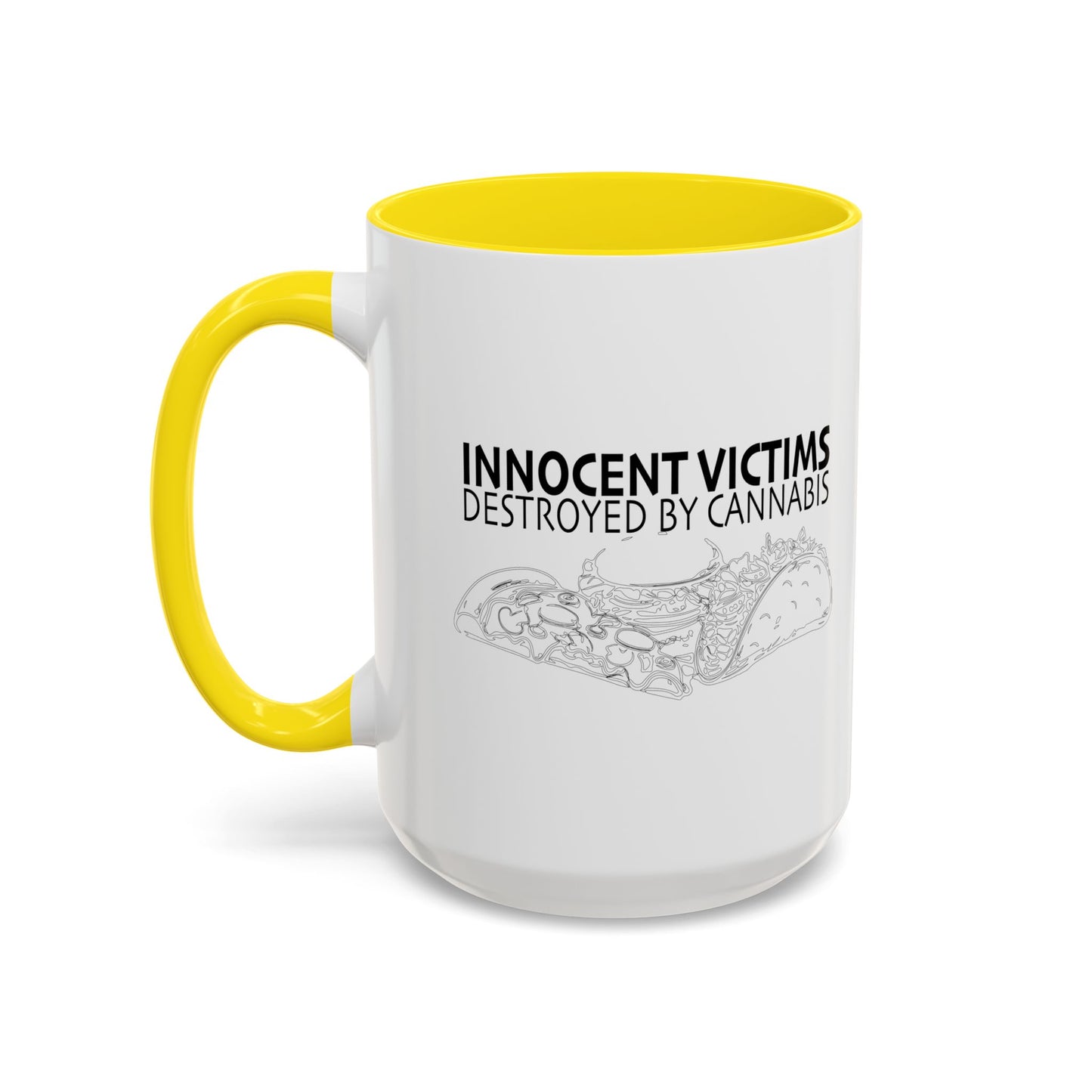 VICTIMS OF CANNABIS Accent BiColor Funny Sarcastic Mug