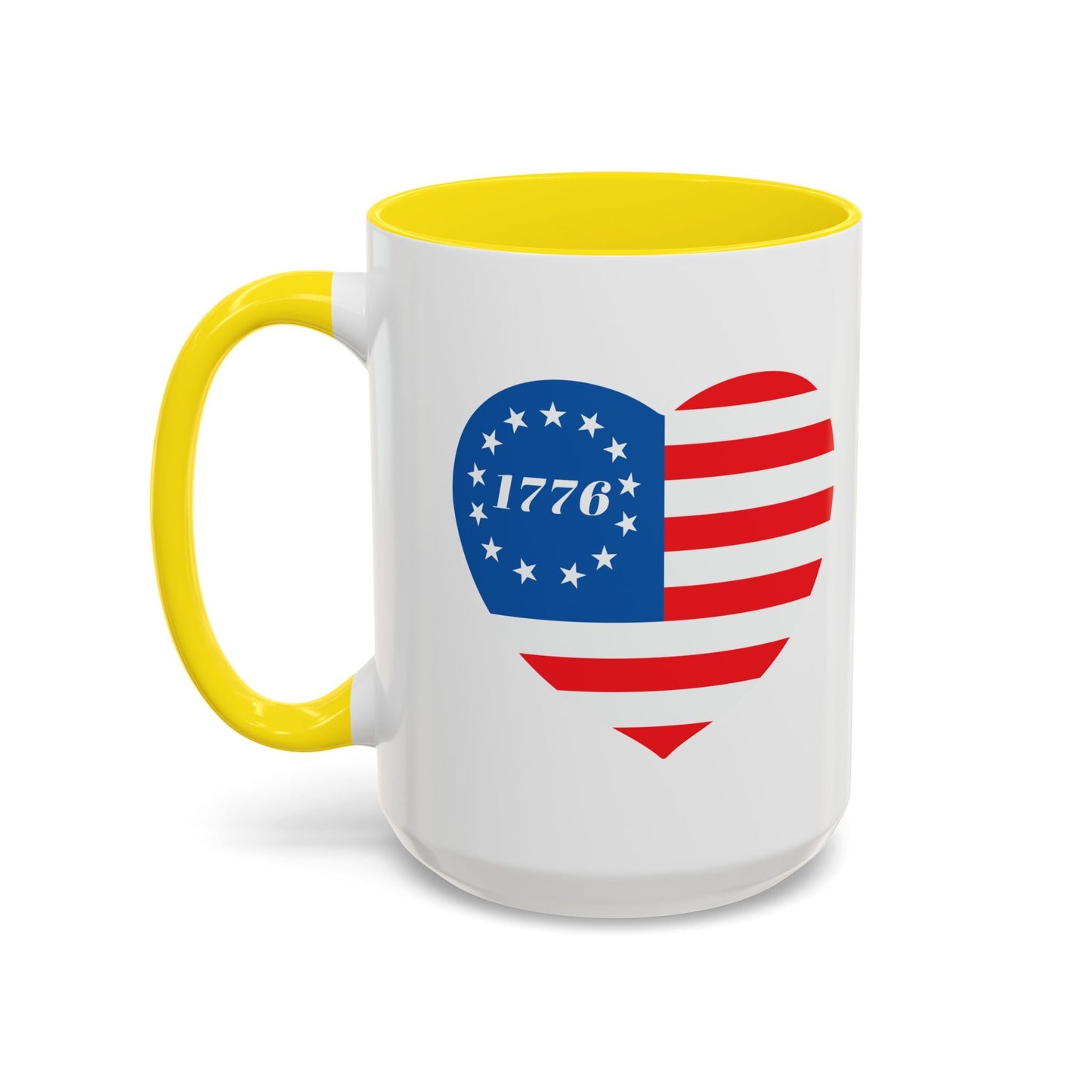 BETSY HEART FLAG 1776 Accent BiColor Funny Sarcastic Mug