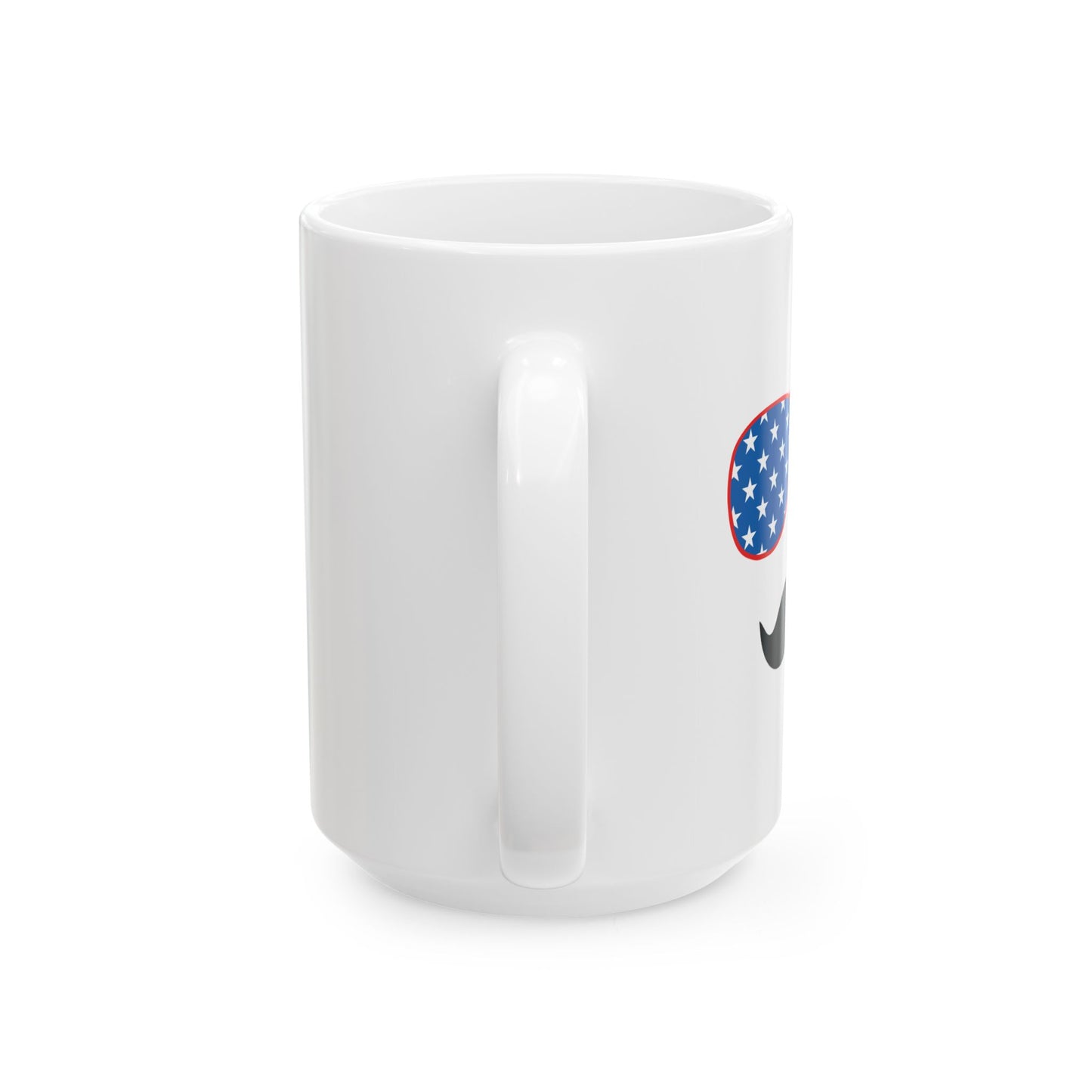 4TH OF JULY SUNGLASSES FUNNY SARCASTIC WHITE MUG