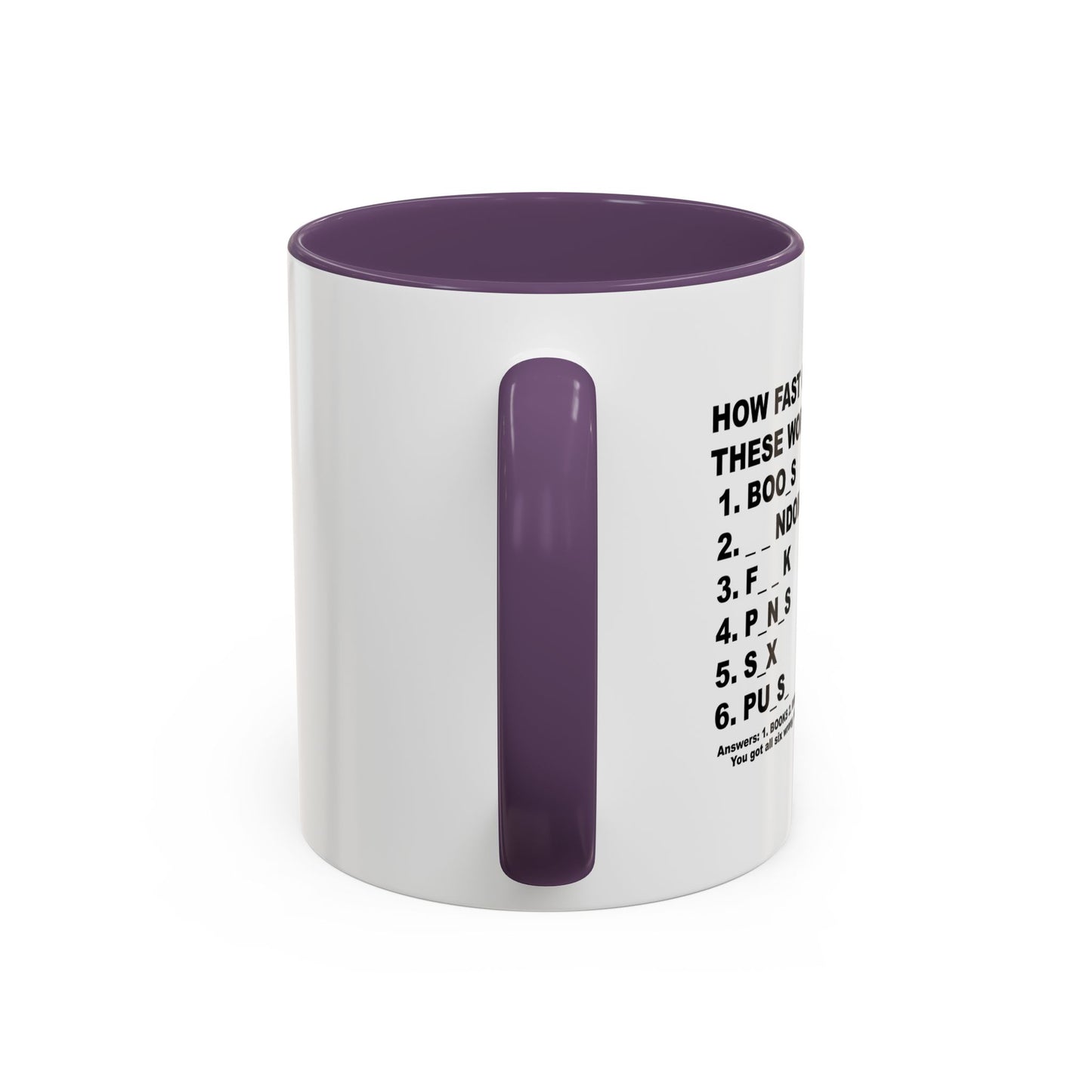 GUESS THESE WORDS Accent BiColor Funny Sarcastic Mug