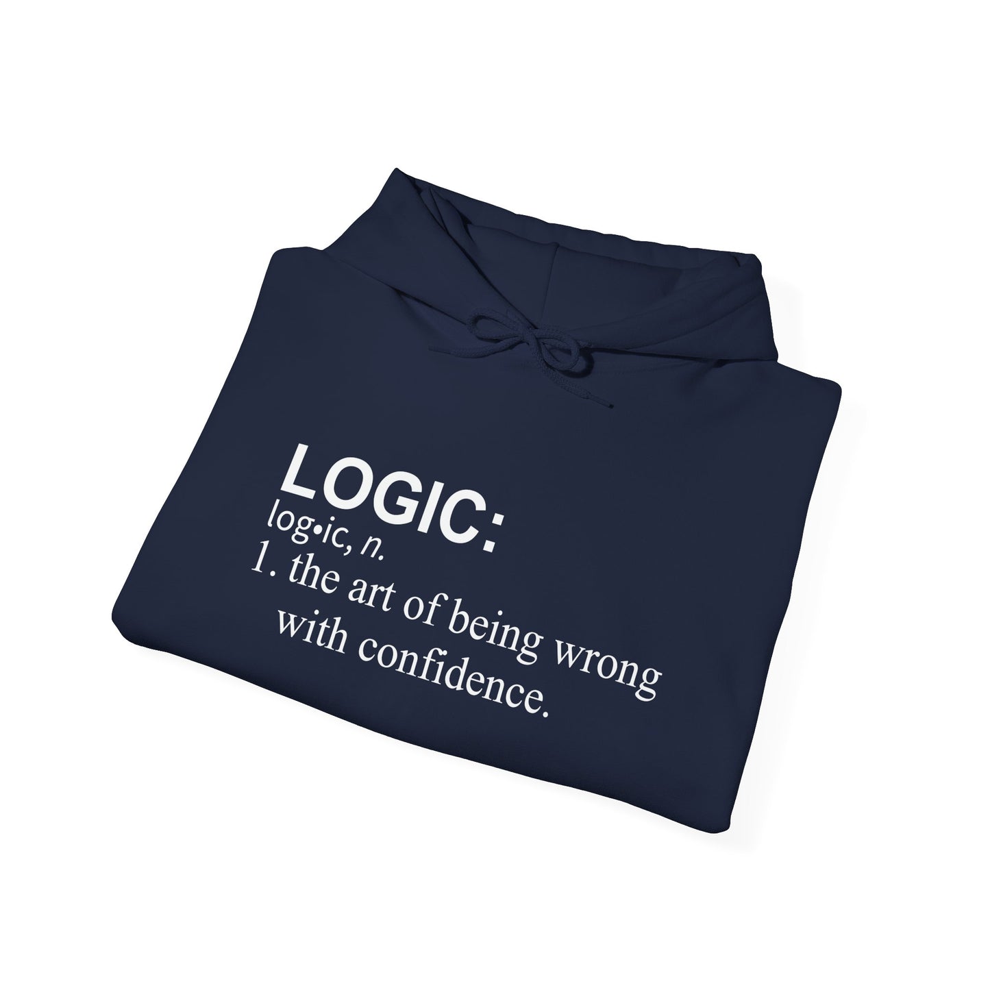 LOGIC n. - Premium Unisex Funny Sarcastic Black Hoodie Sweatshirt