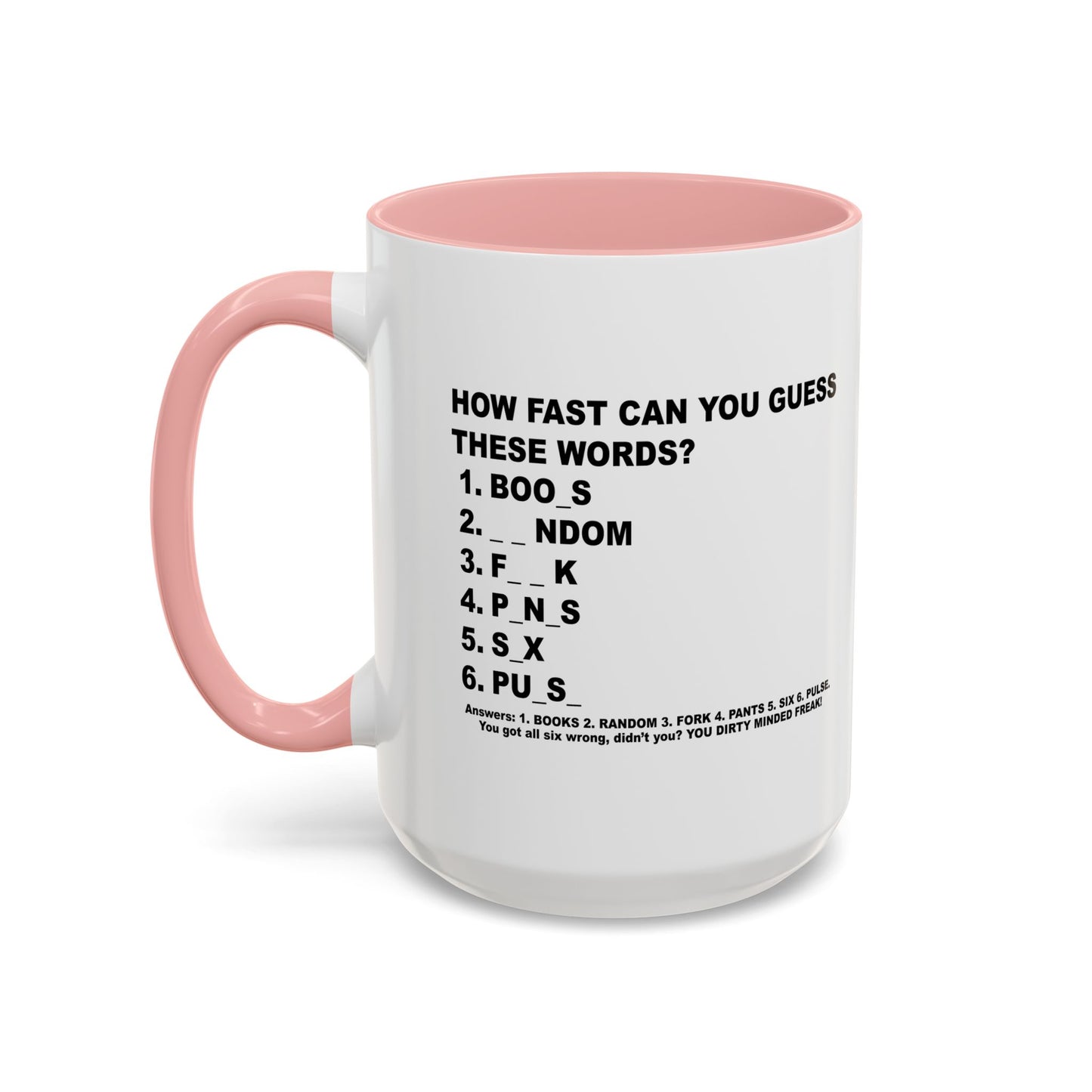 GUESS THESE WORDS Accent BiColor Funny Sarcastic Mug