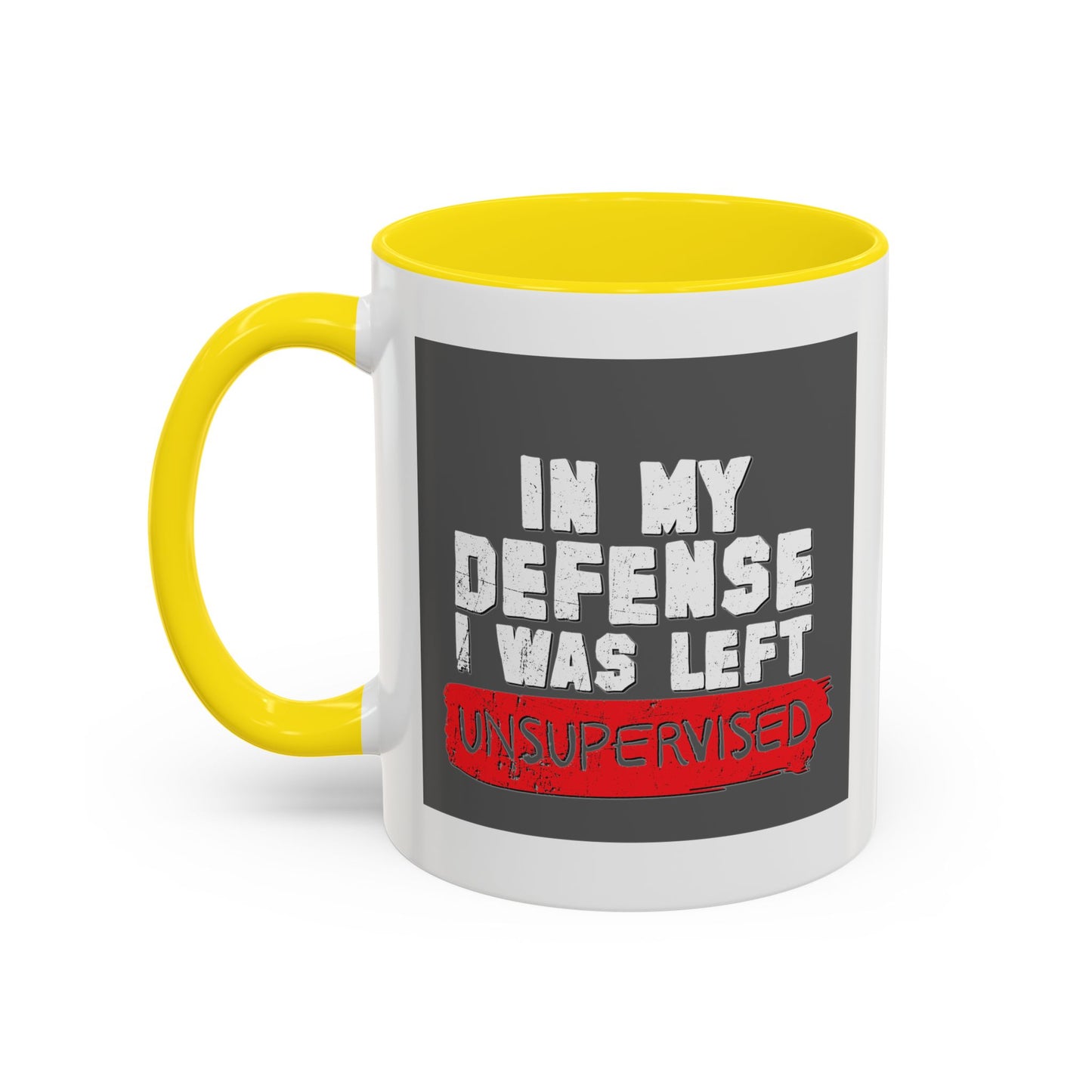 IN MY DEFENSE I WAS LEFT Accent BiColor Funny Sarcastic Mug